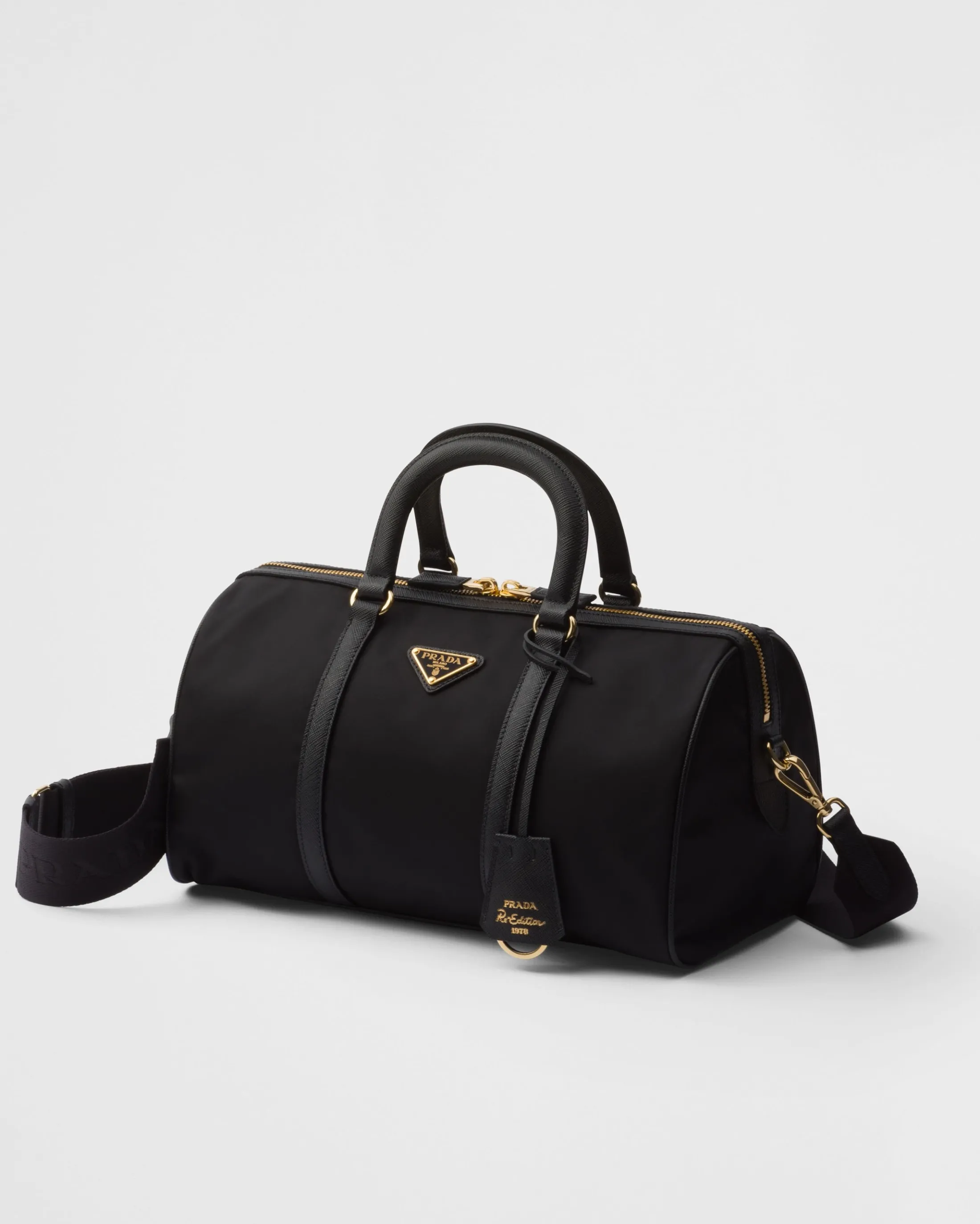 Prada Re-Edition 1978 medium Re-Nylon and Saffiano leather top-handle bag Black Clearance