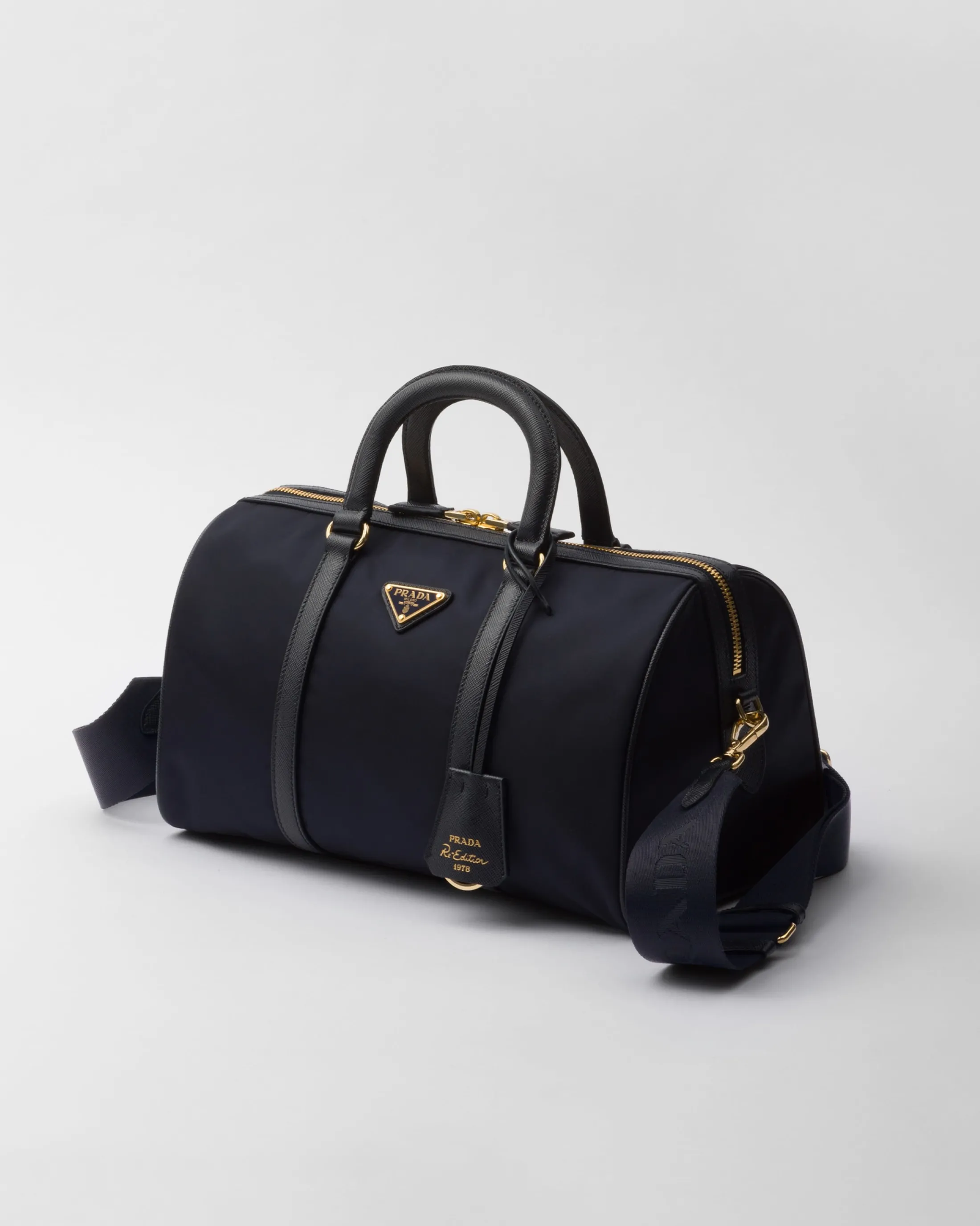 Prada Re-Edition 1978 medium Re-Nylon and Saffiano leather top-handle bag Navy Hot