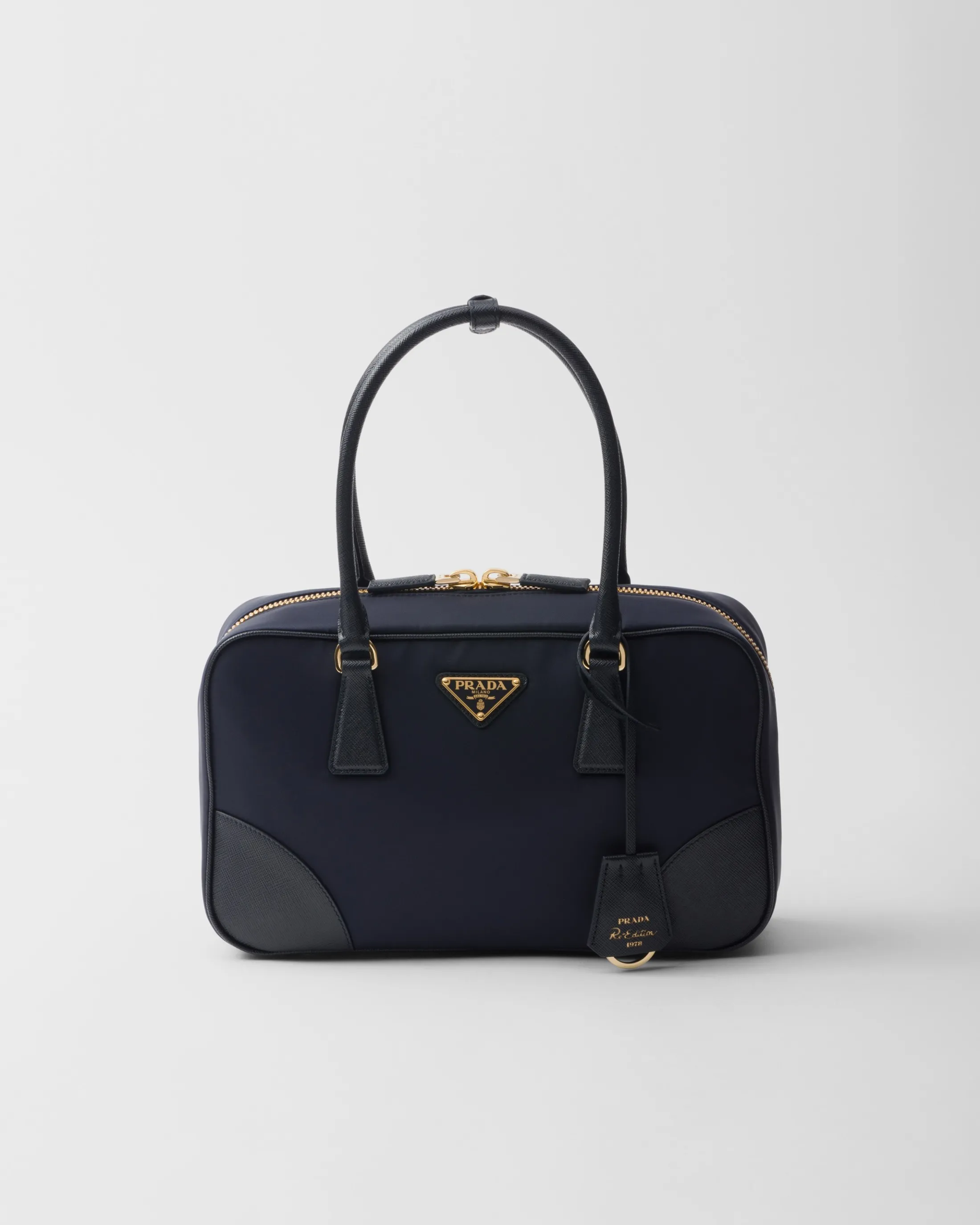 Prada Re-Edition 1978 medium Re-Nylon and Saffiano leather two-handle bag Navy Sale