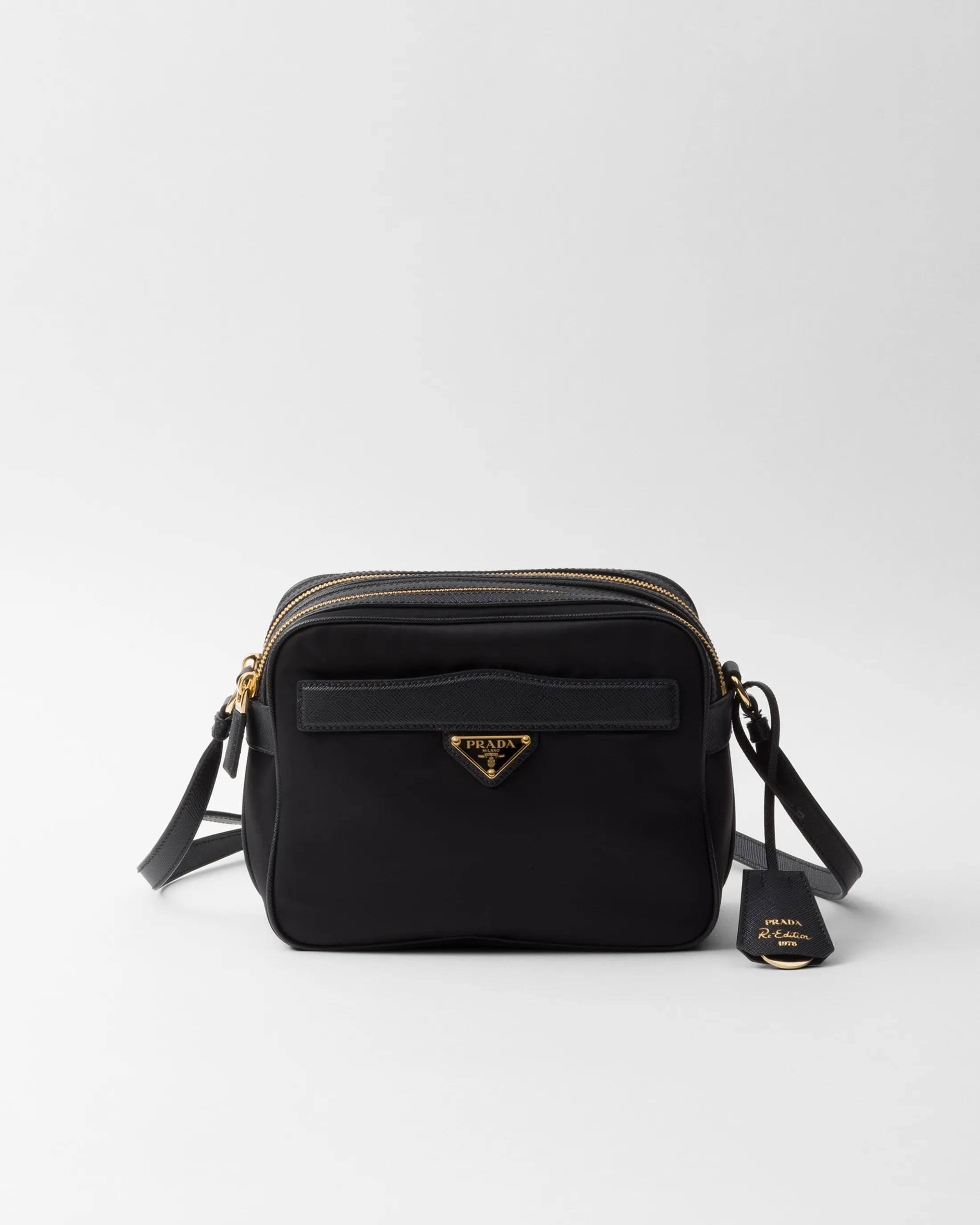 Prada Re-Edition 1978 Re-Nylon and Saffiano leather mini shoulder bag Black Store