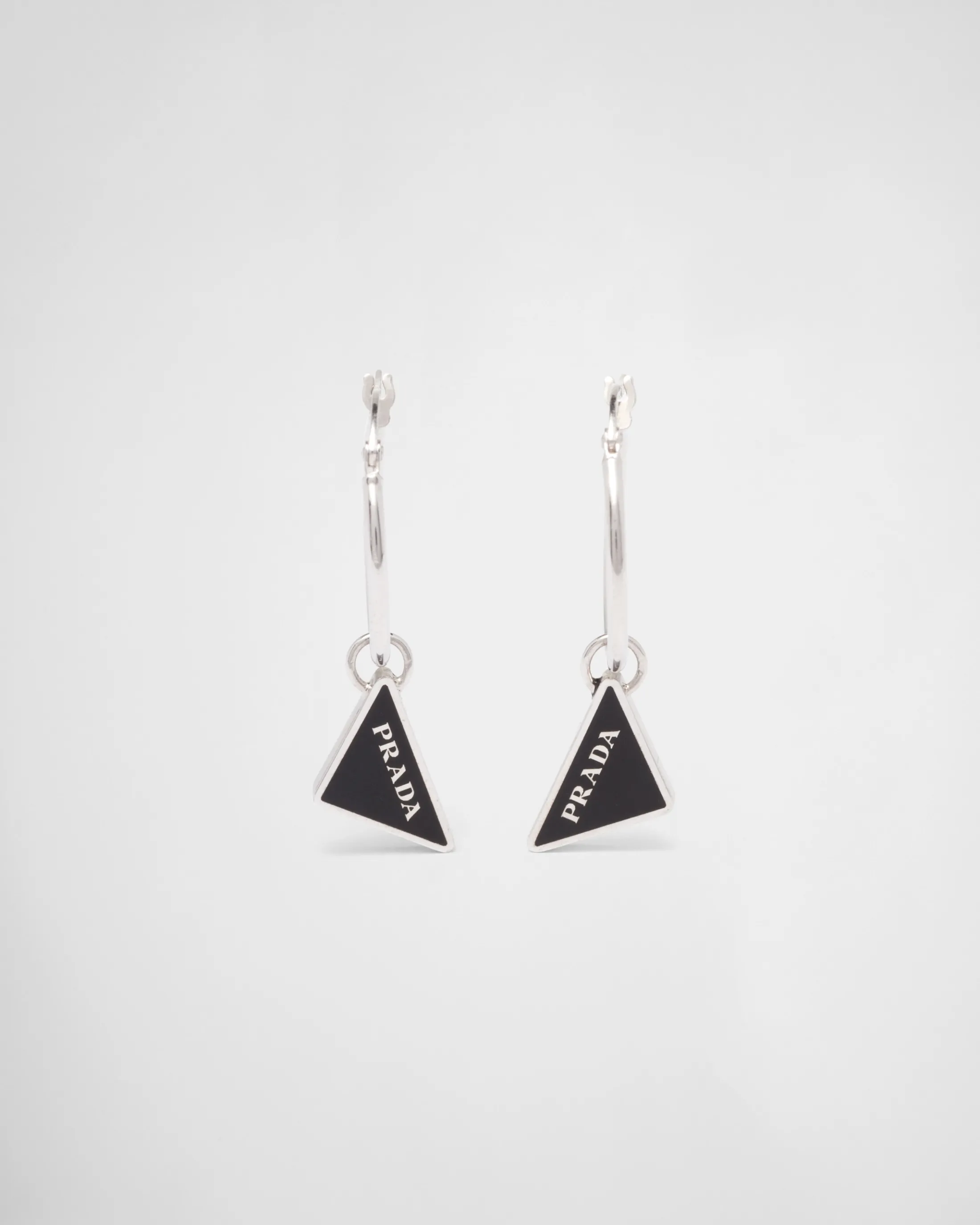 Prada Symbole drop earrings Black Cheap