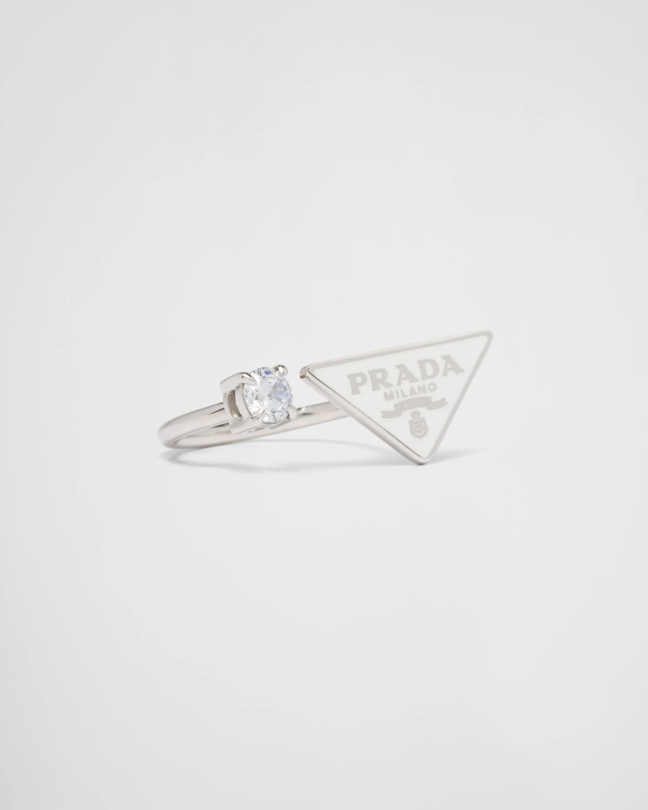 Prada Symbole ring White/crystal New