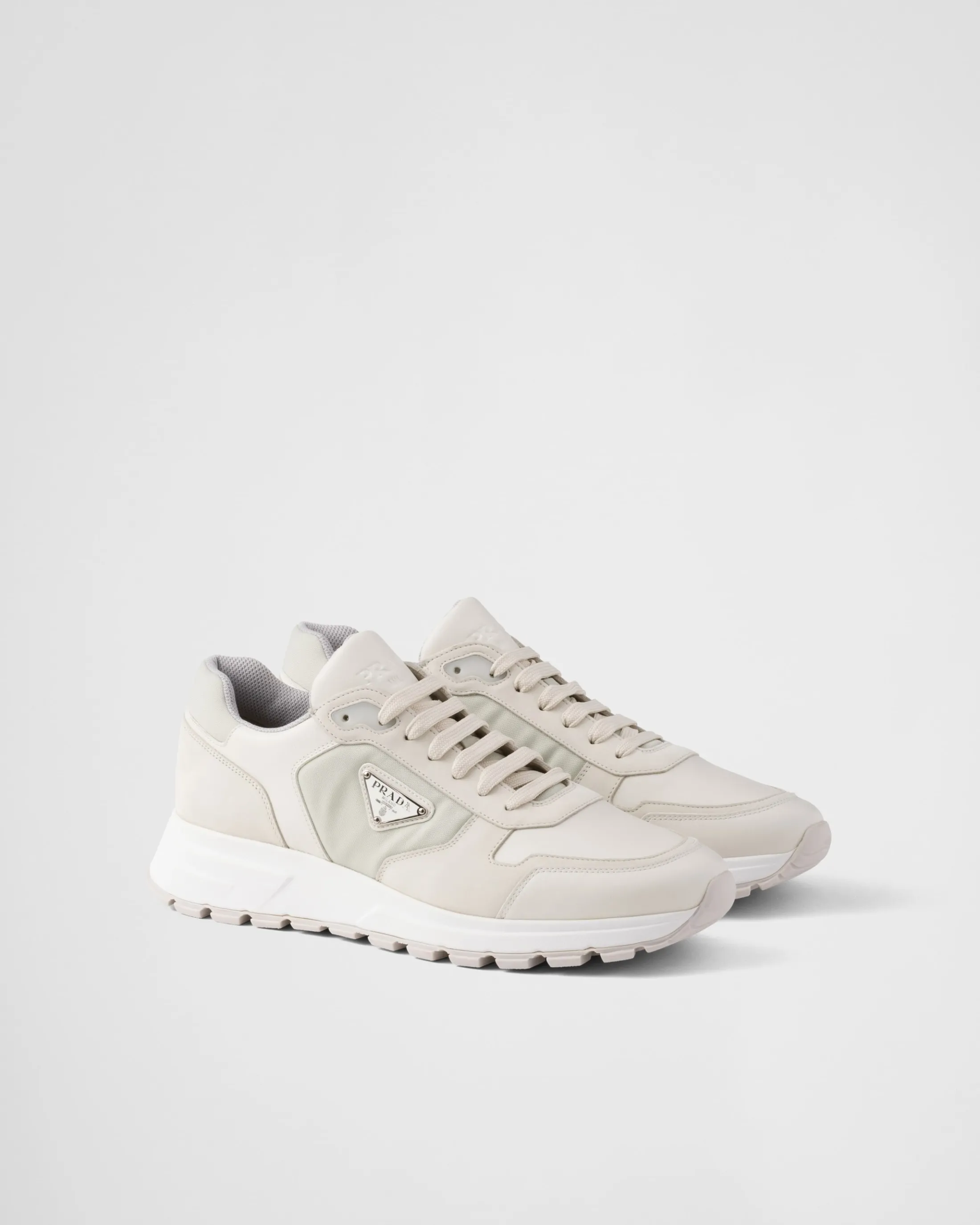 Prada Prax 01 nubuck and Re-Nylon sneakers Chalkwhite Clearance