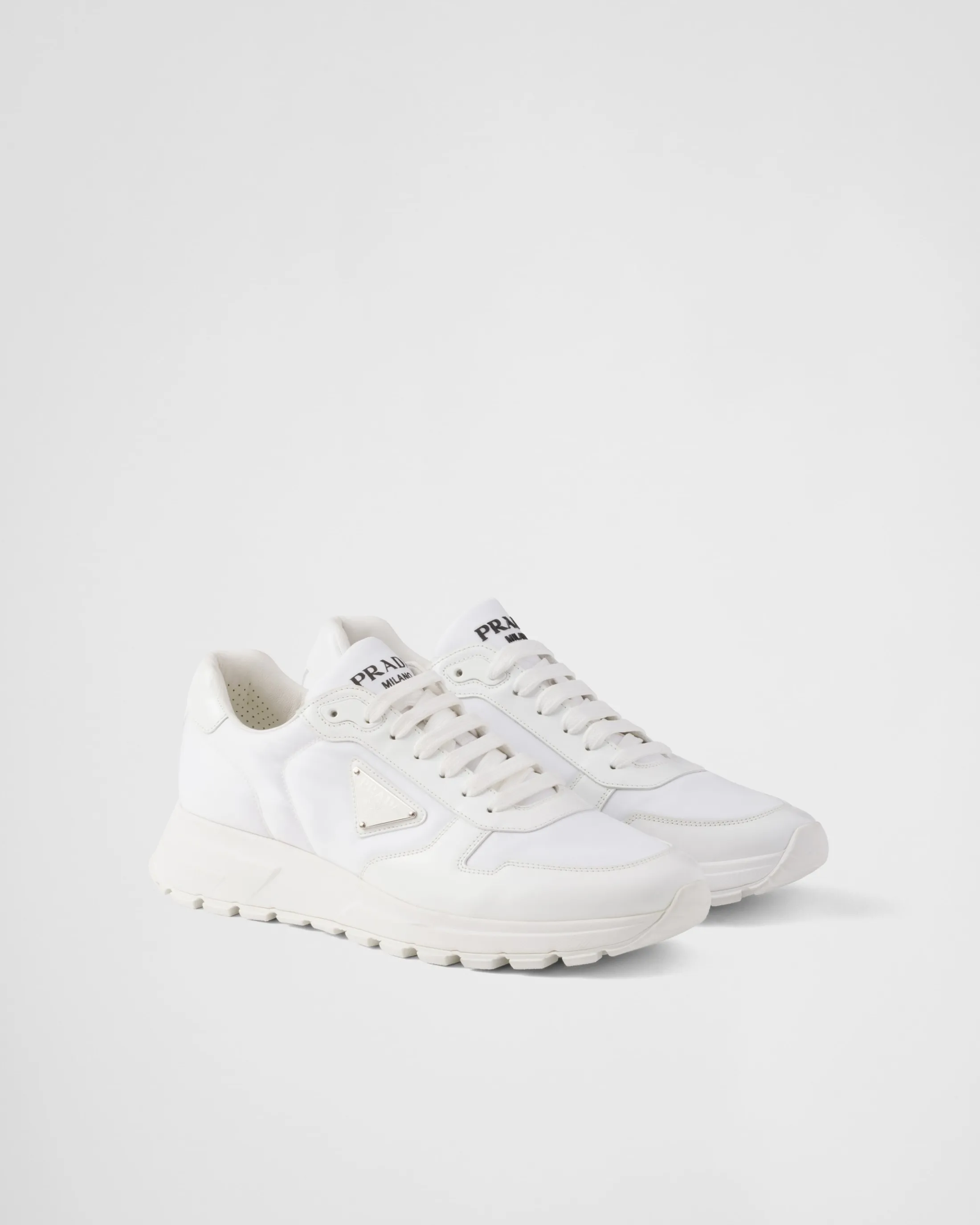 Prada Prax 01 Re-Nylon and brushed leather sneakers White Online