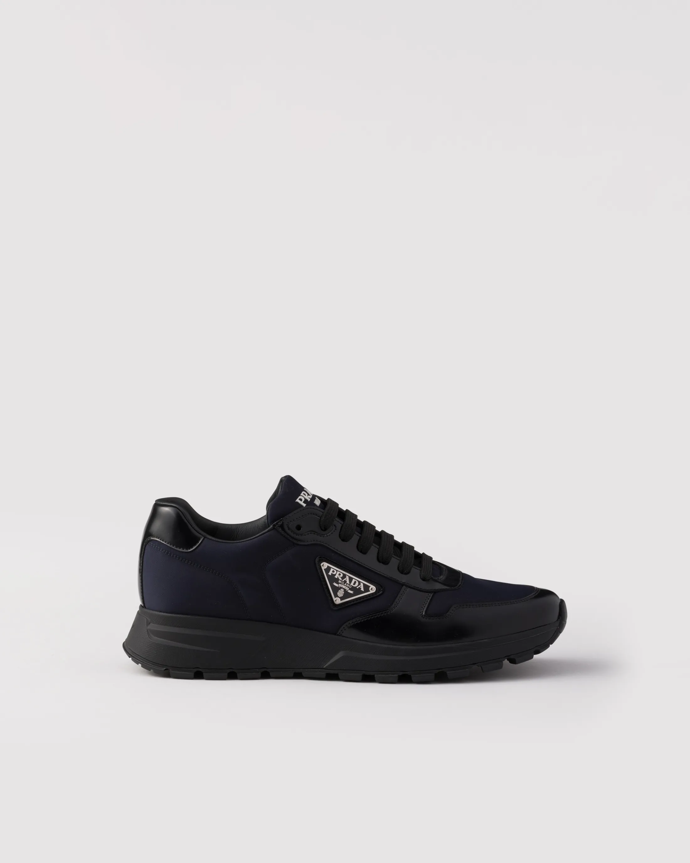 Prada Prax 01 Re-Nylon and brushed leather sneakers Blue/black Best