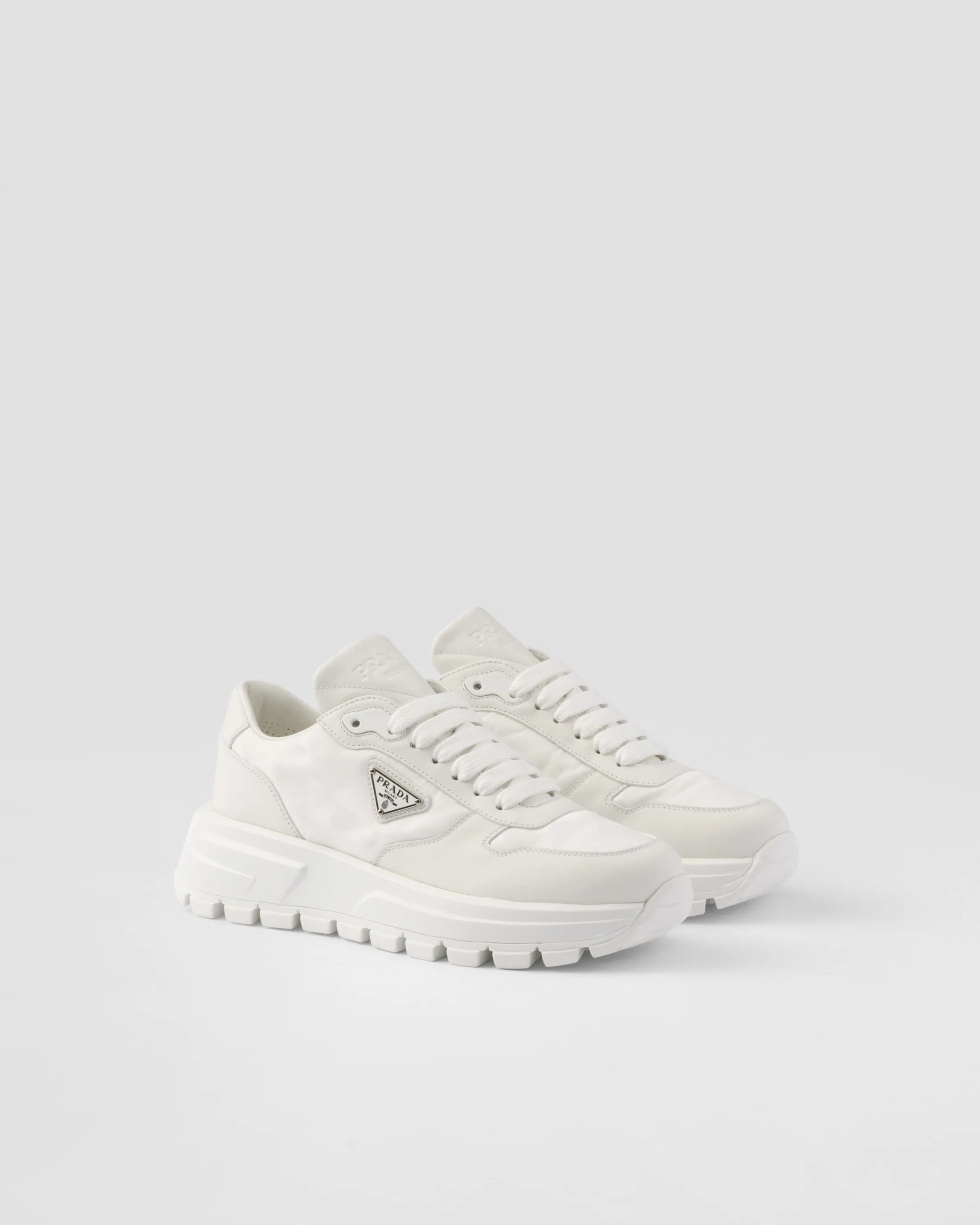 Prada Prax 01 Re-Nylon and leather sneakers White Store