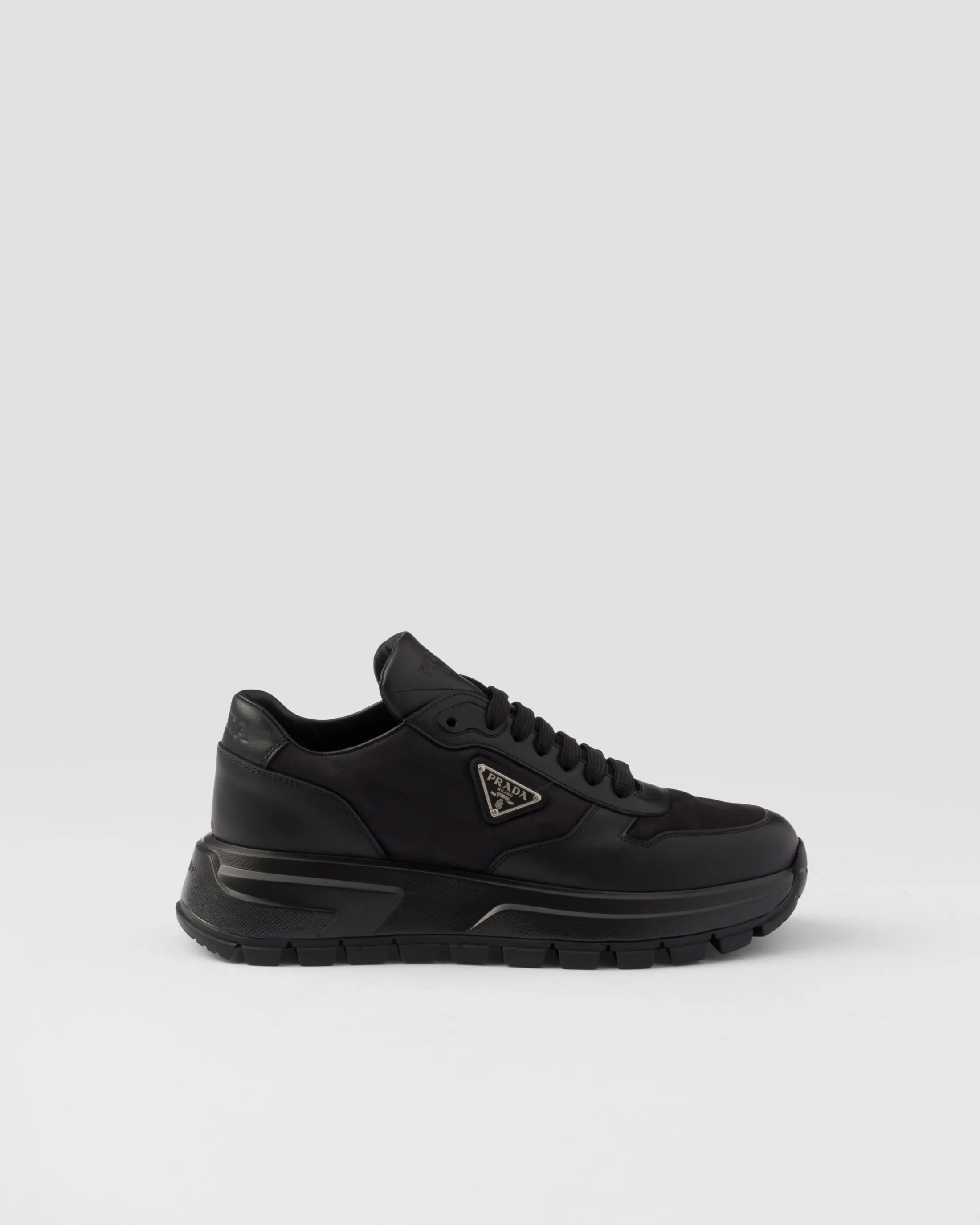 Prada Prax 01 Re-Nylon and leather sneakers Black Discount