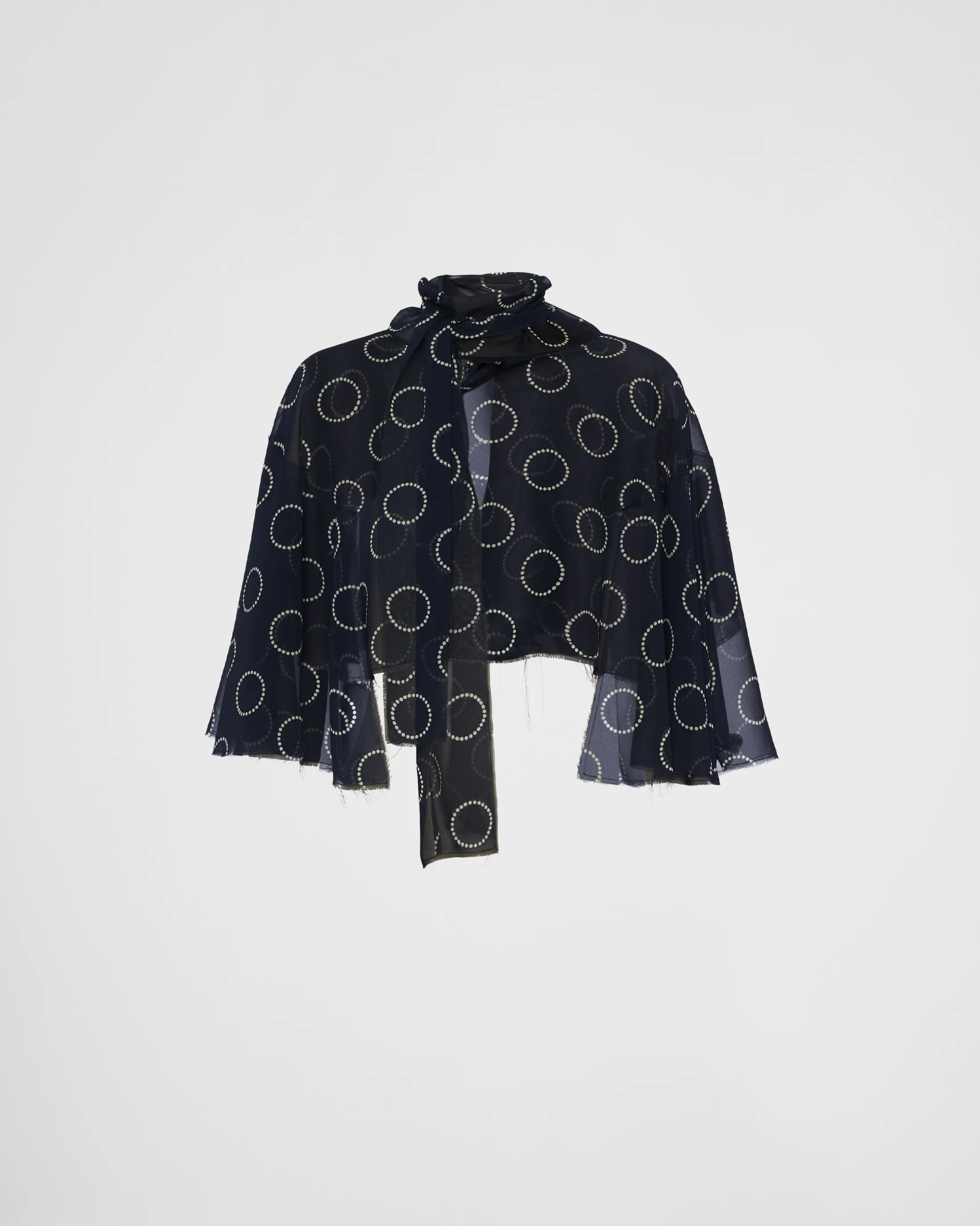 Prada Print silk cape Navy Online