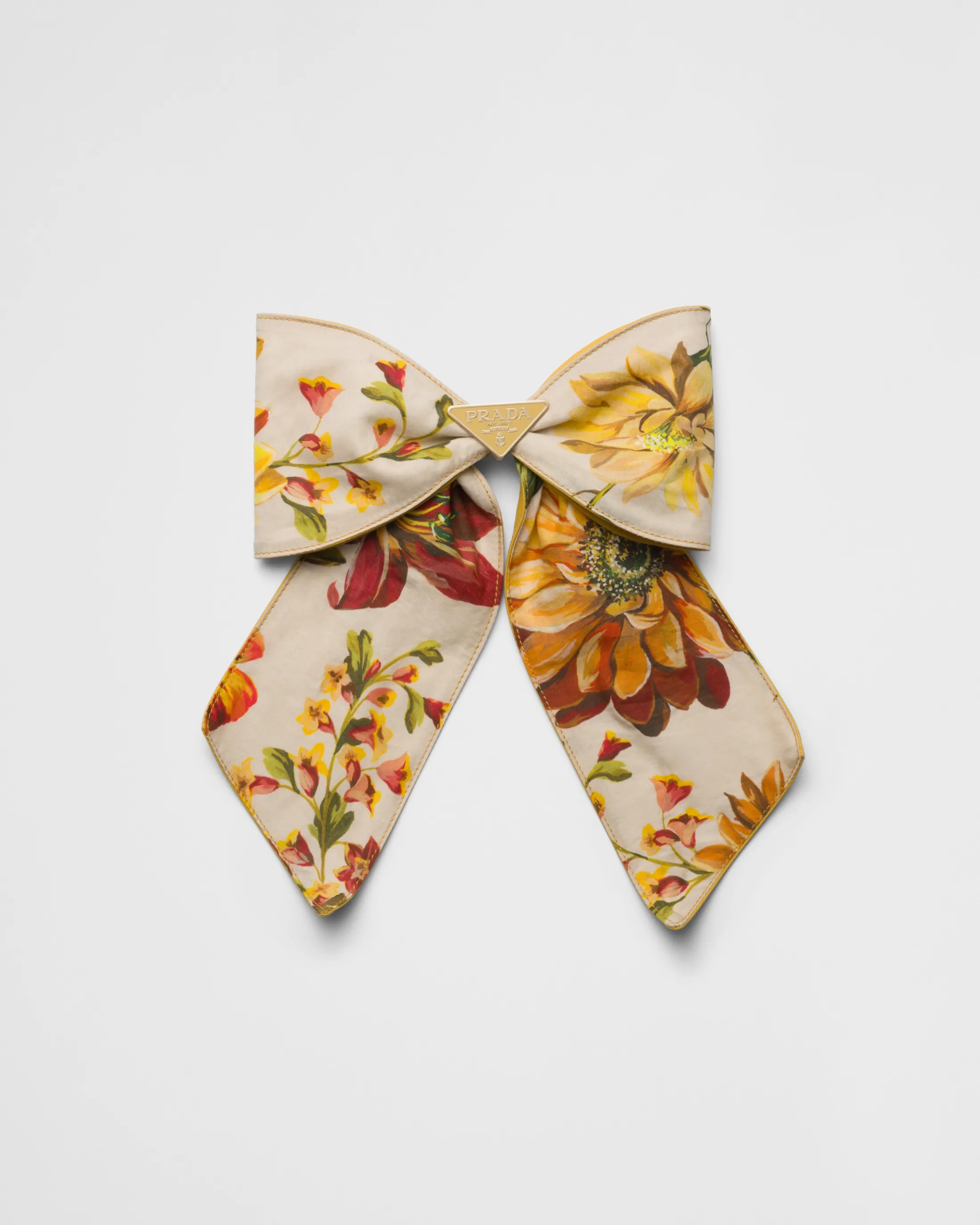 Prada Printed fabric hair clip Sandbeige Cheap