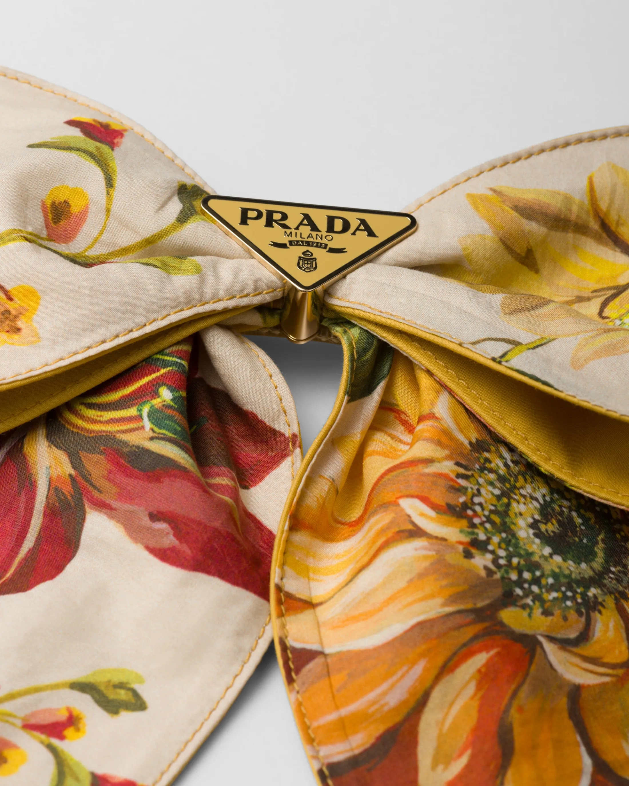 Prada Printed fabric hair clip Sandbeige Cheap