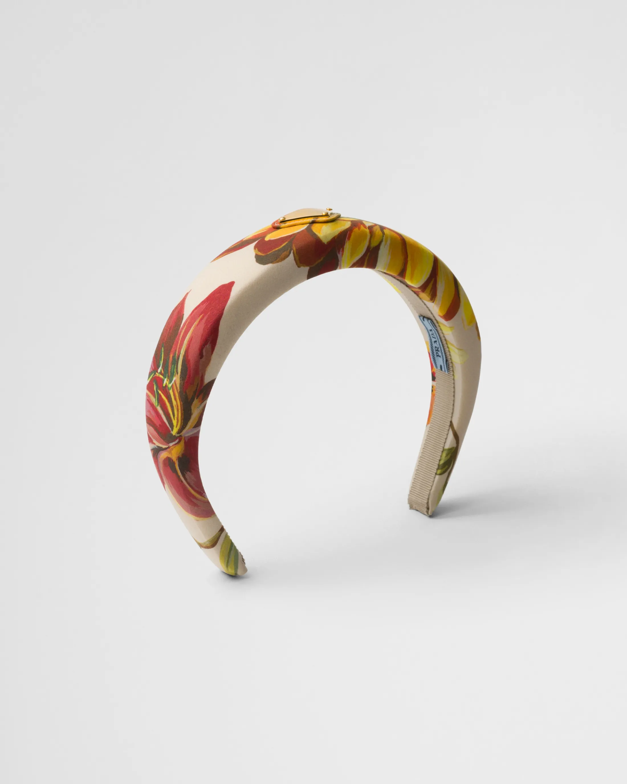 Prada Printed fabric headband Sandbeige Best