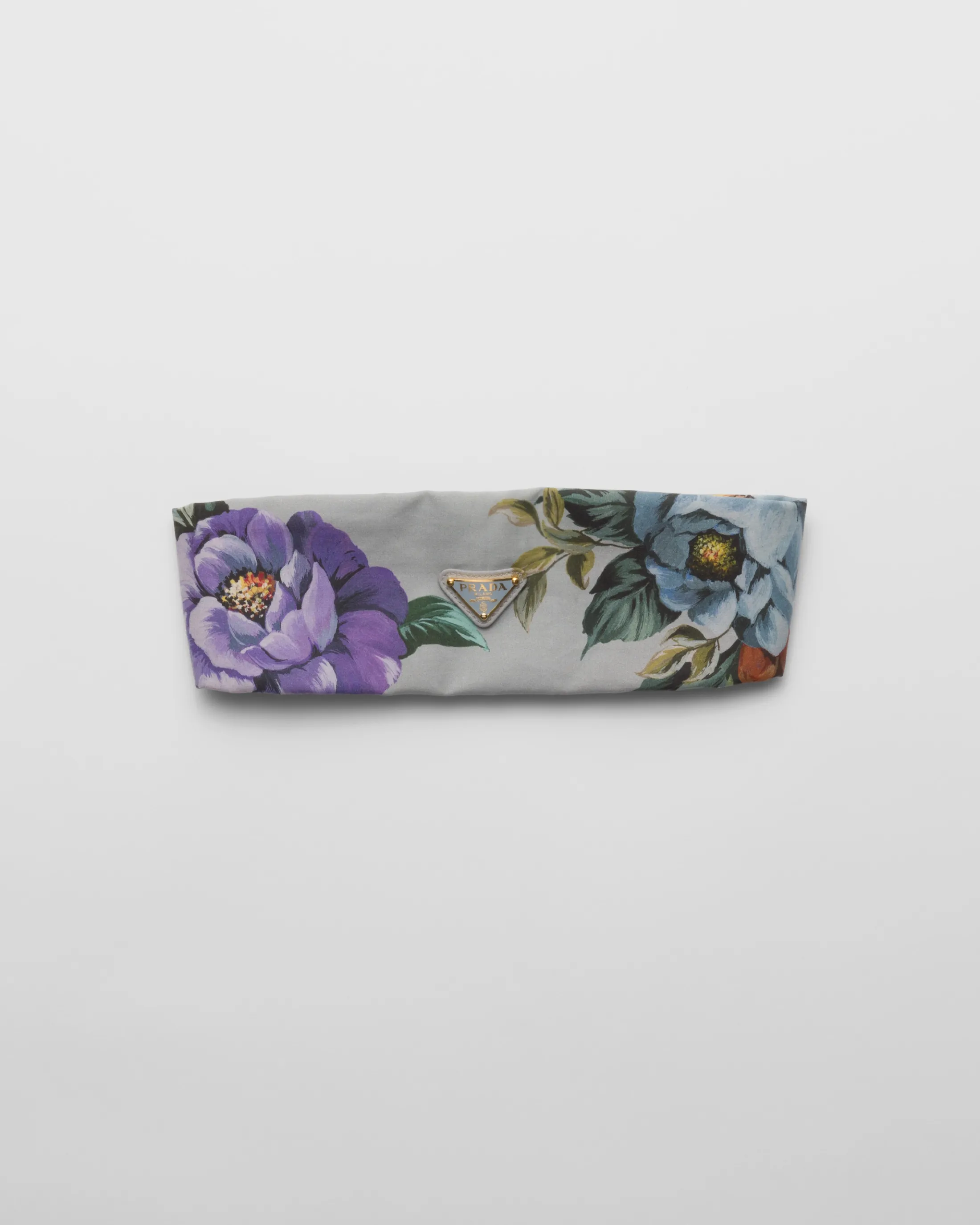 Prada Printed fabric headband Steelgray Online