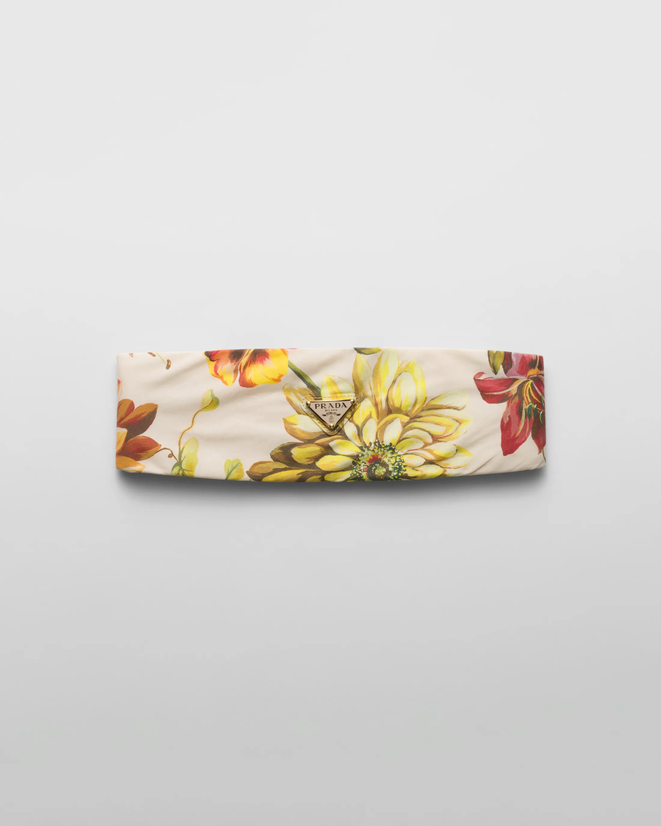 Prada Printed fabric headband Sandbeige Cheap