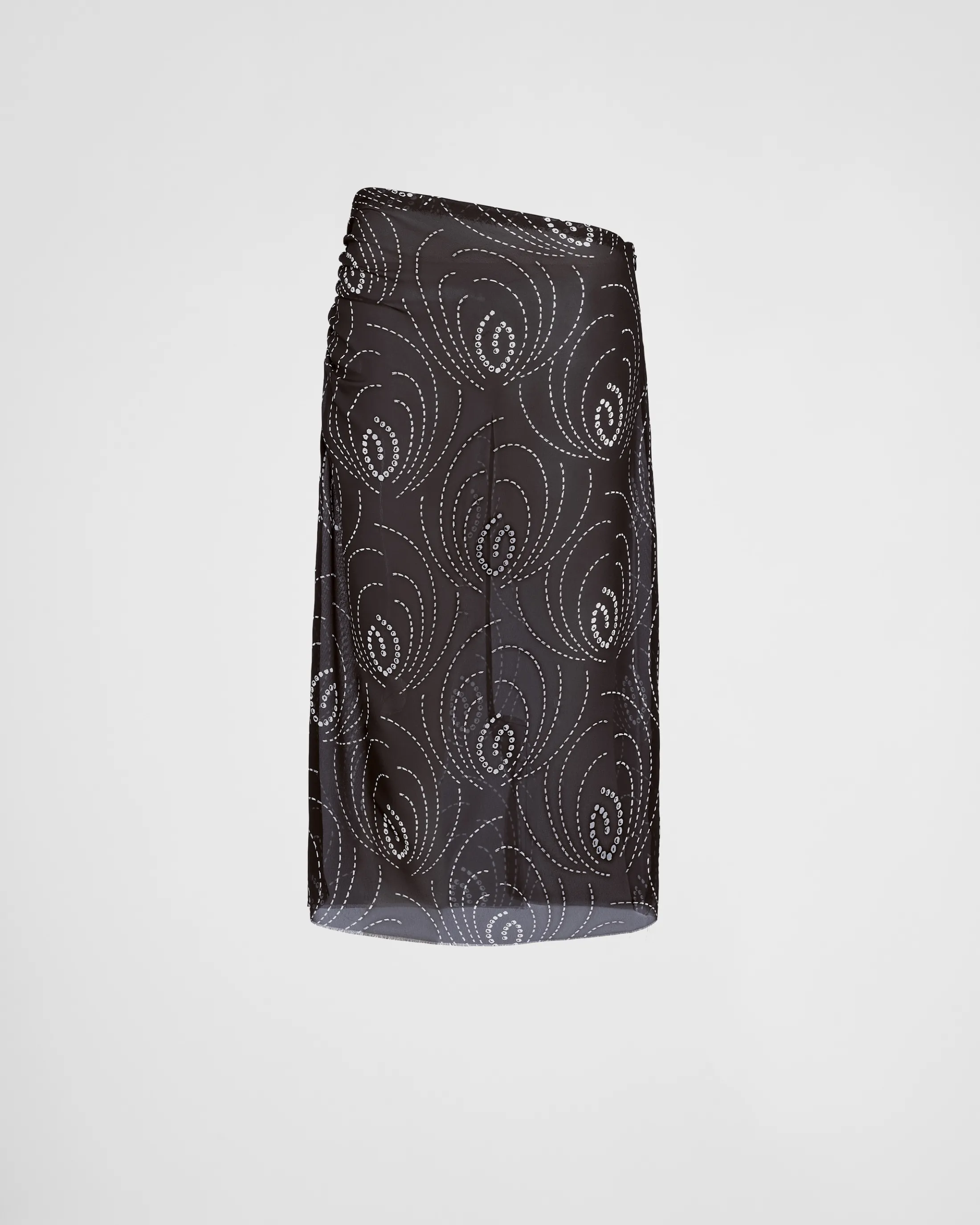 Prada Printed georgette skirt Black Store