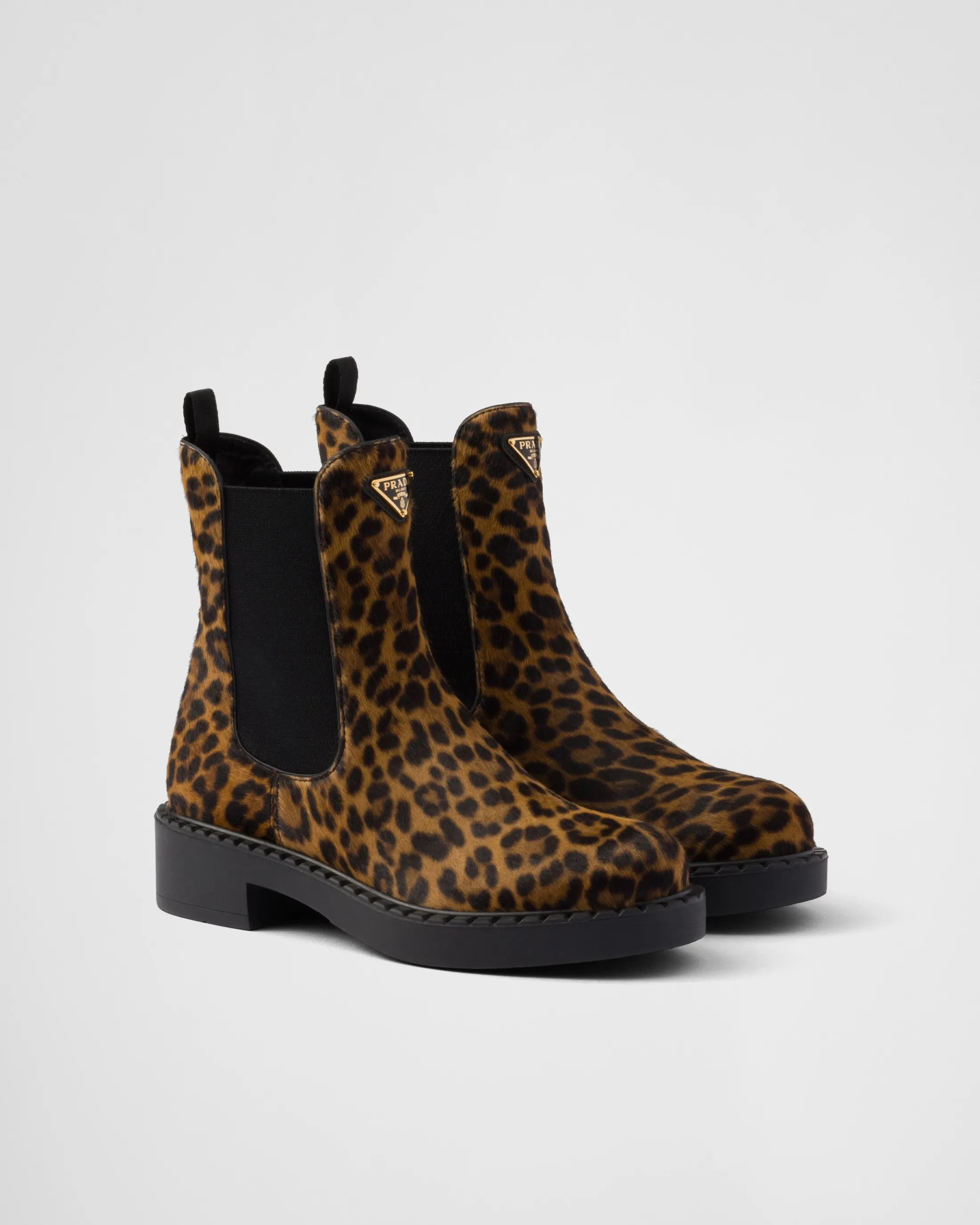 Prada Printed leather Chelsea boots Honey Online