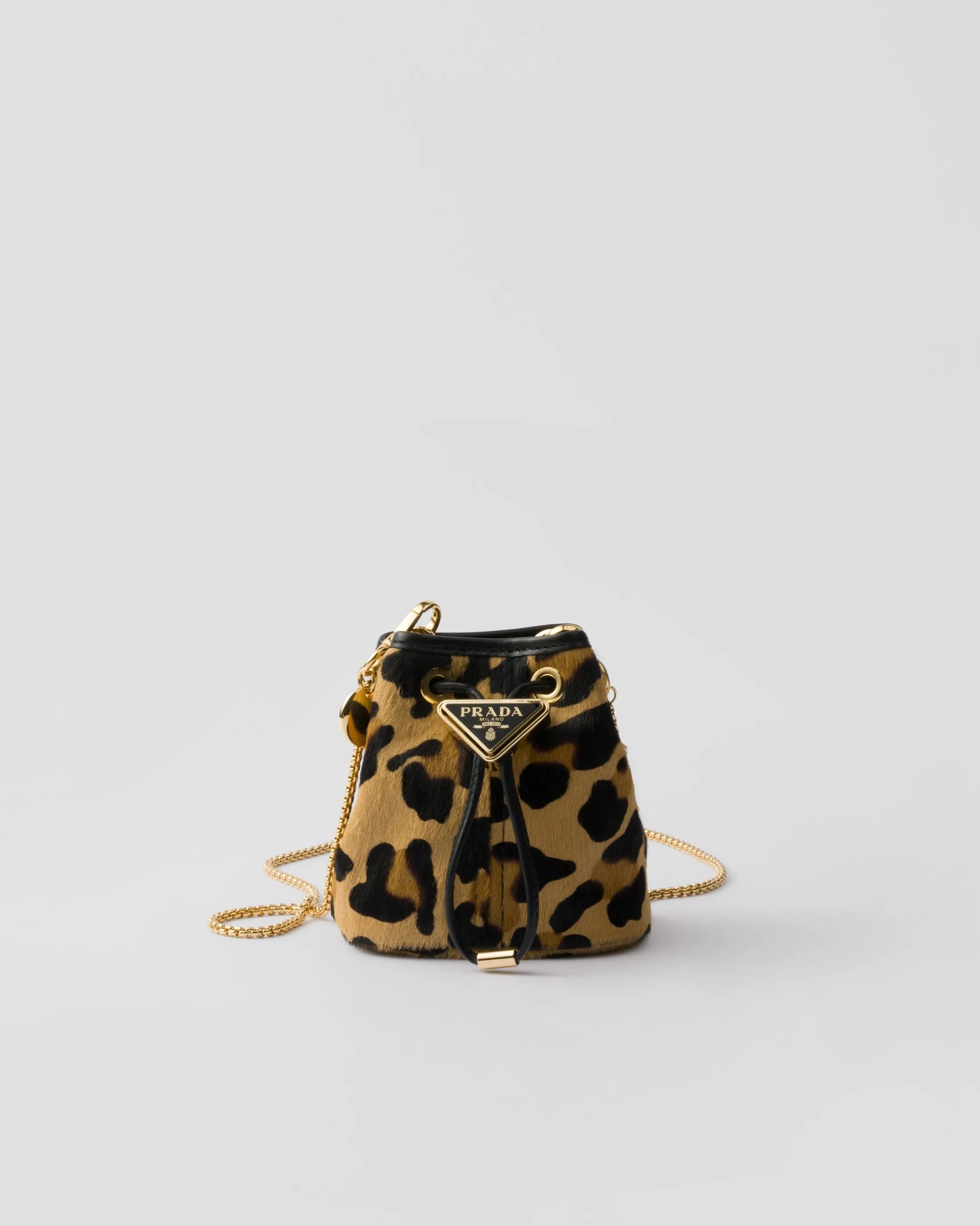 Prada Printed leather mini pouch Honey Best Sale