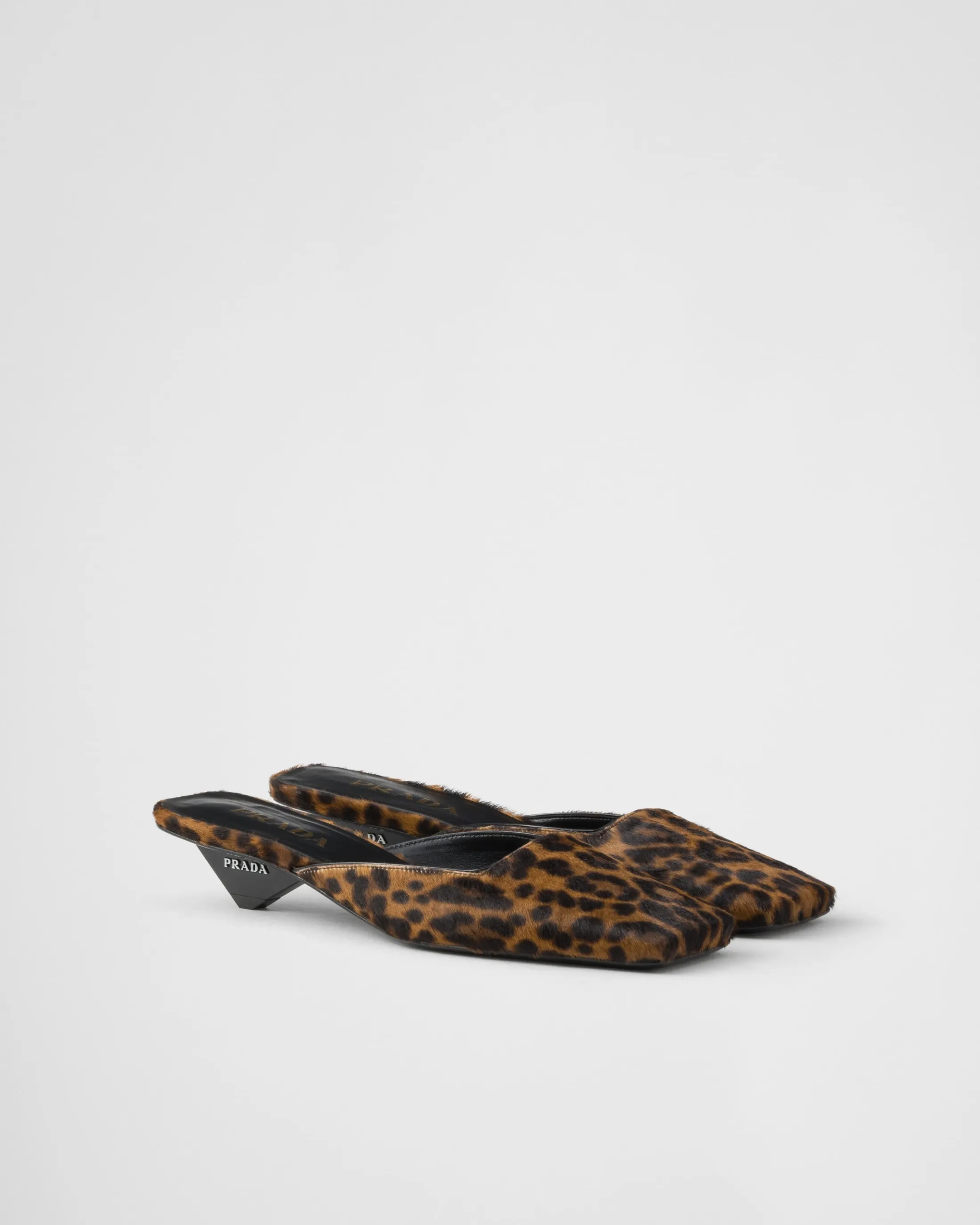 Prada Printed leather slides Honey Sale