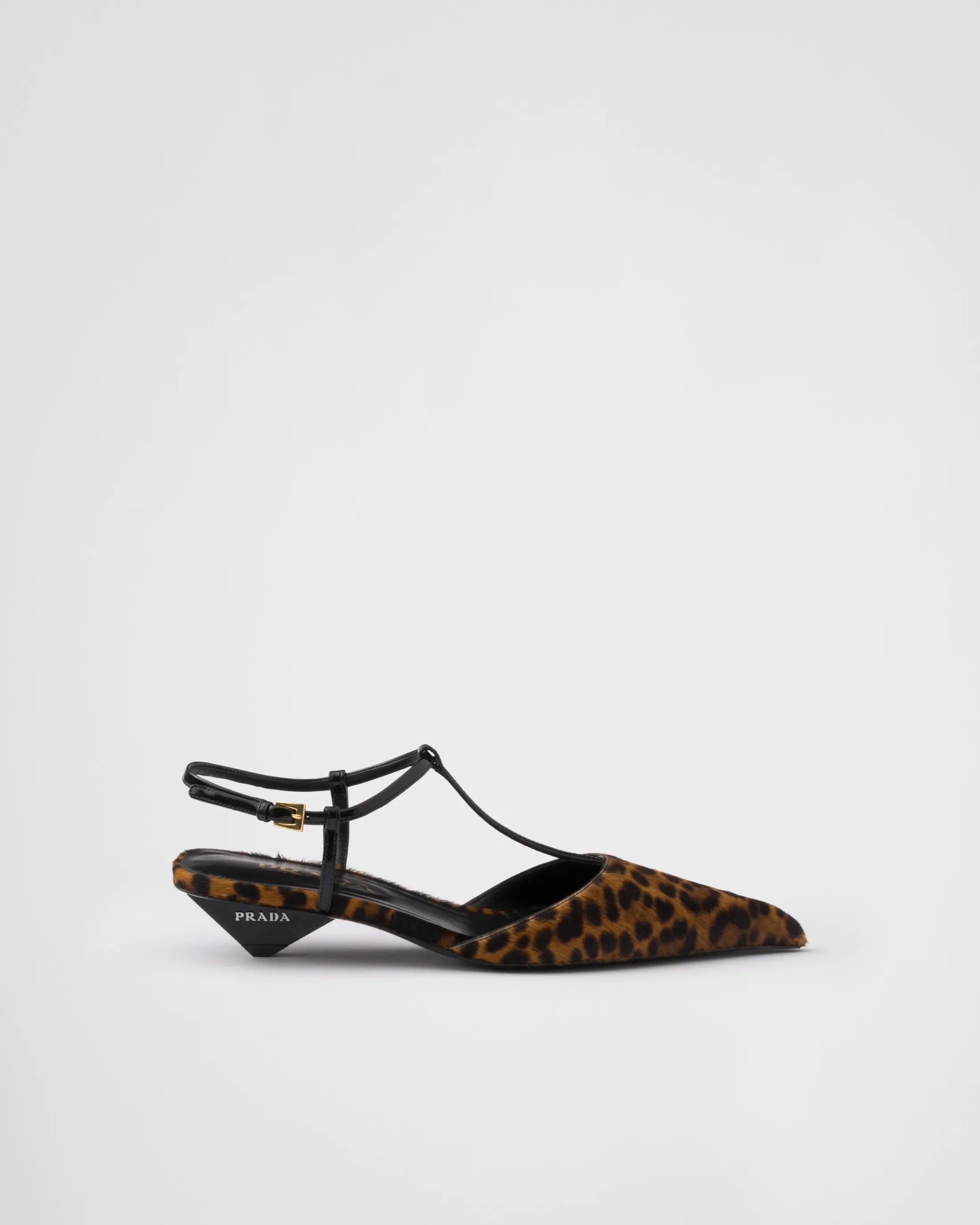 Prada Printed leather slingback pumps Honey Hot