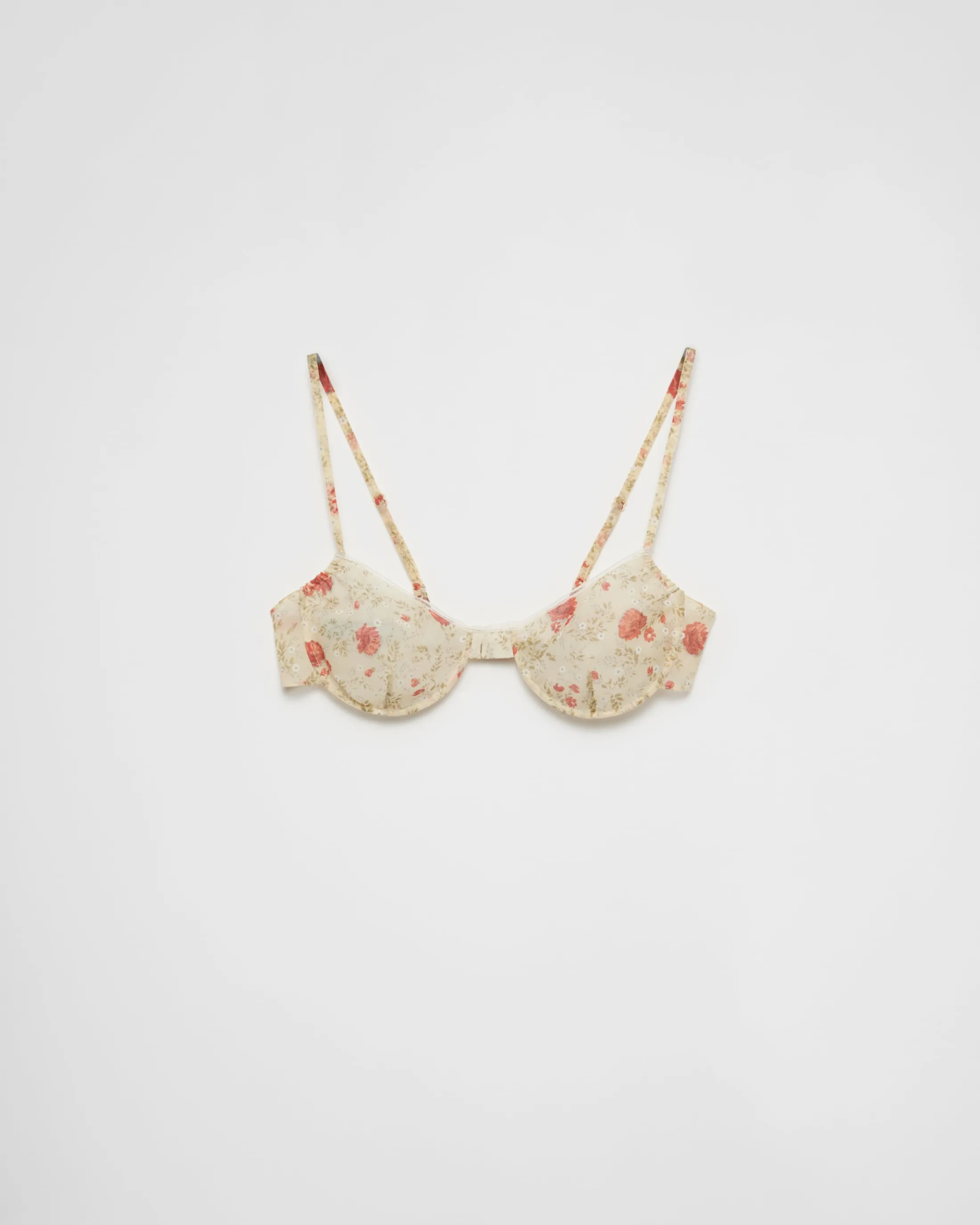 Prada Printed nylonette bra Red Discount