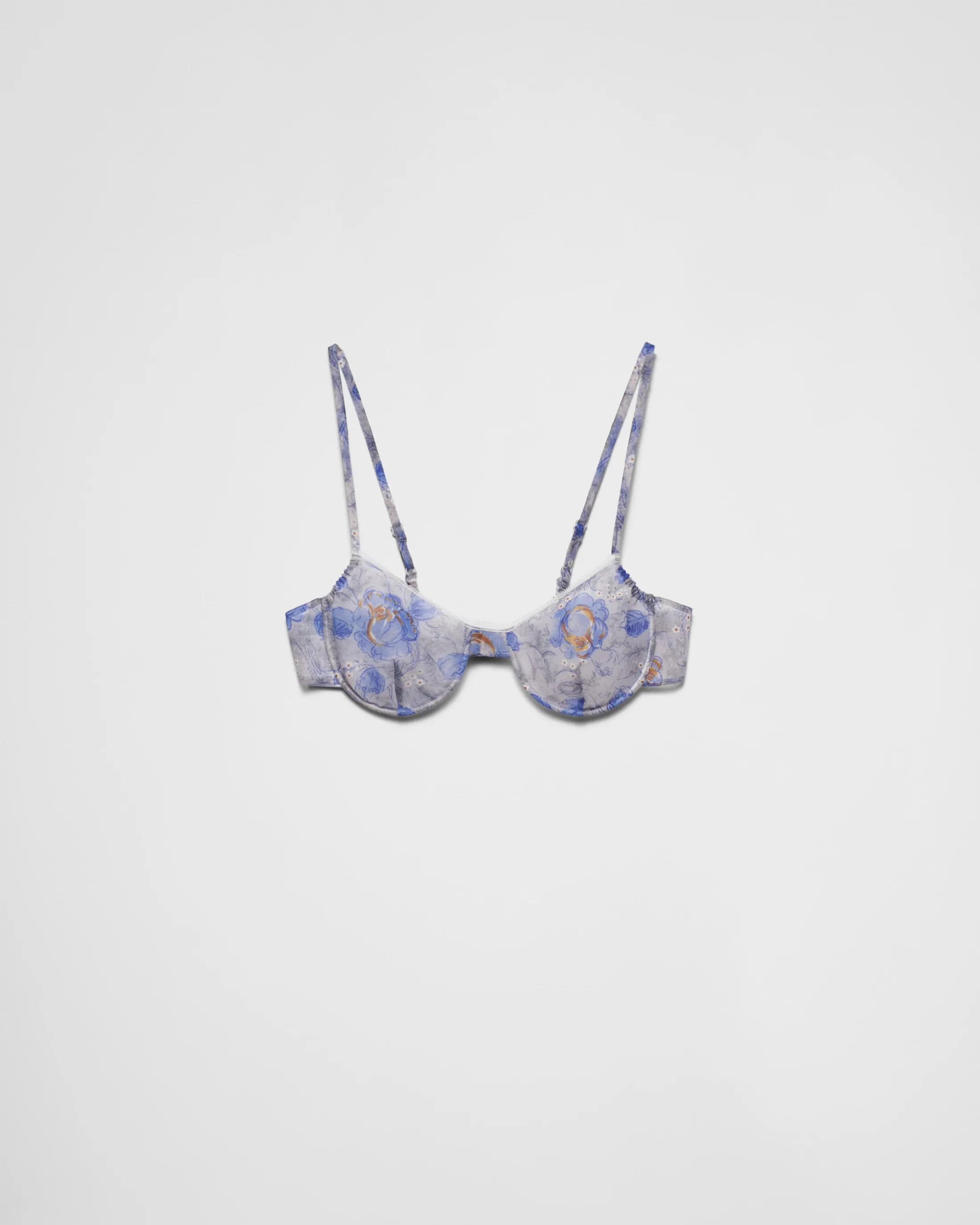 Prada Printed nylonette bra Sapphireblue Clearance