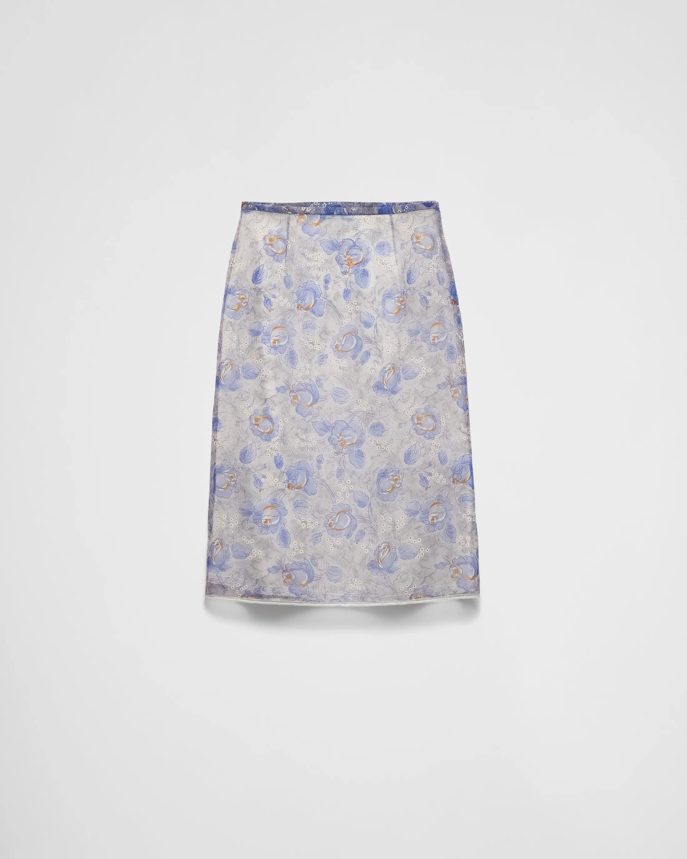 Prada Printed nylonette midi-skirt Sapphireblue Shop