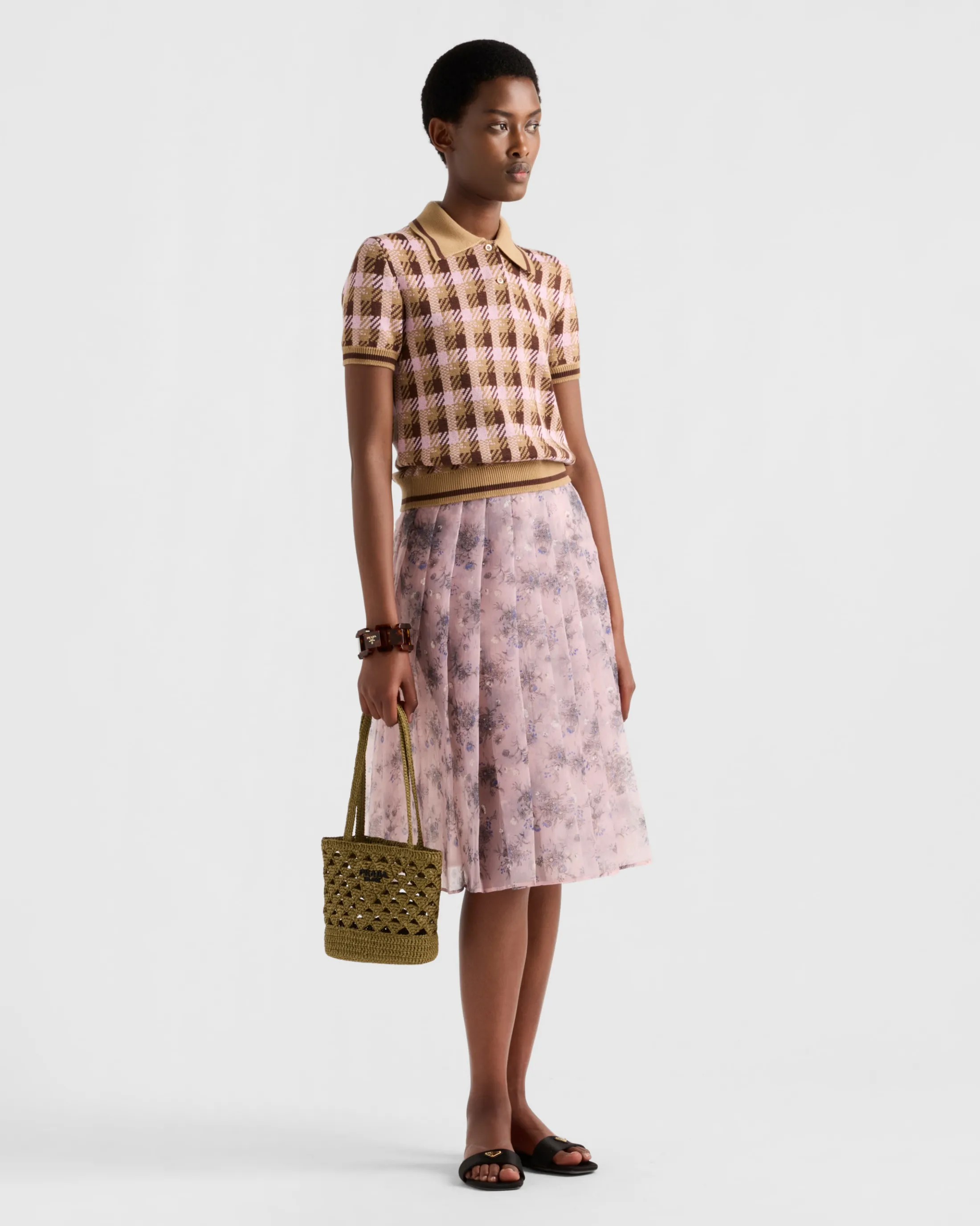 Prada Printed nylonette skirt Pink Clearance