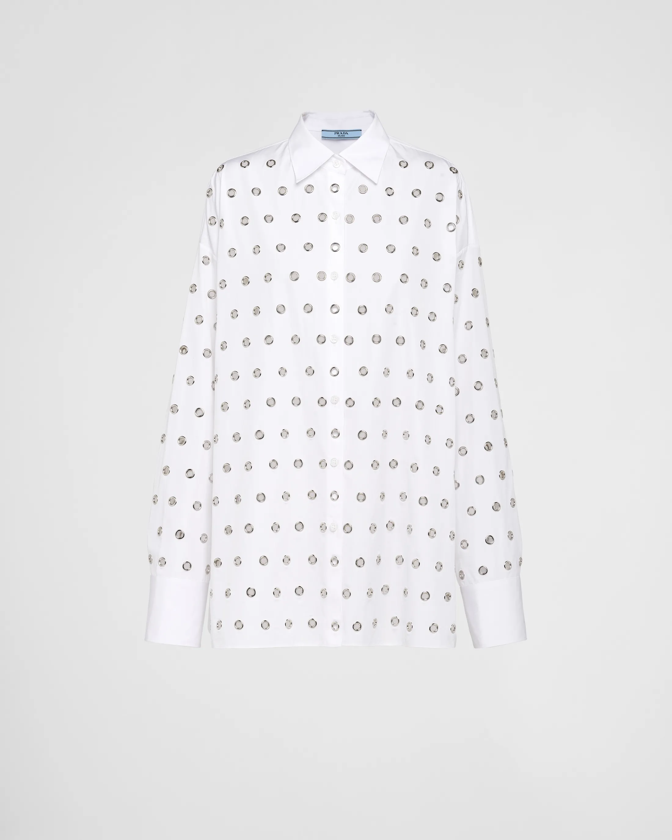 Prada Printed poplin shirt White Cheap