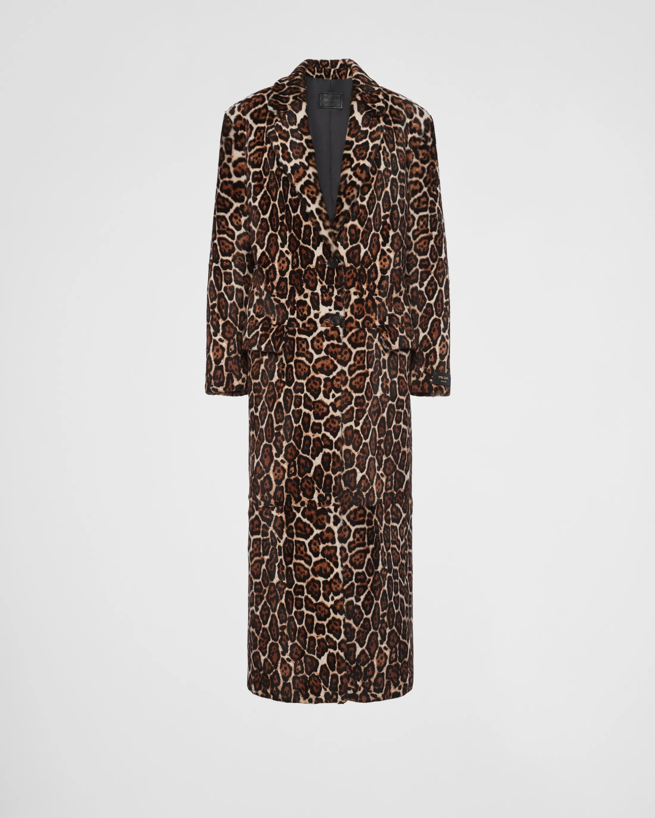 Prada Printed sheepskin coat Beige/darkbrown Hot