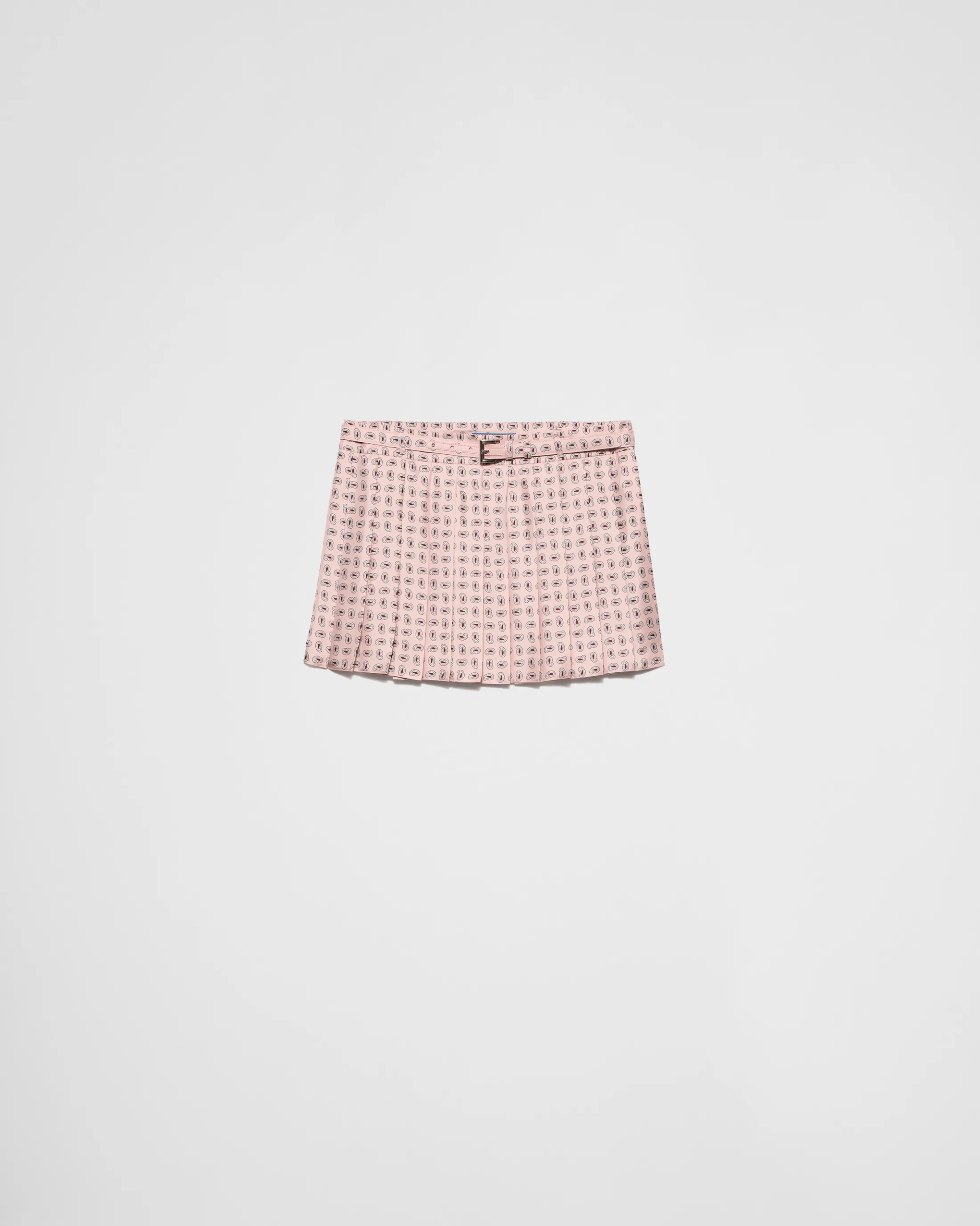 Prada Printed silk twill miniskirt Alabasterpink Flash Sale