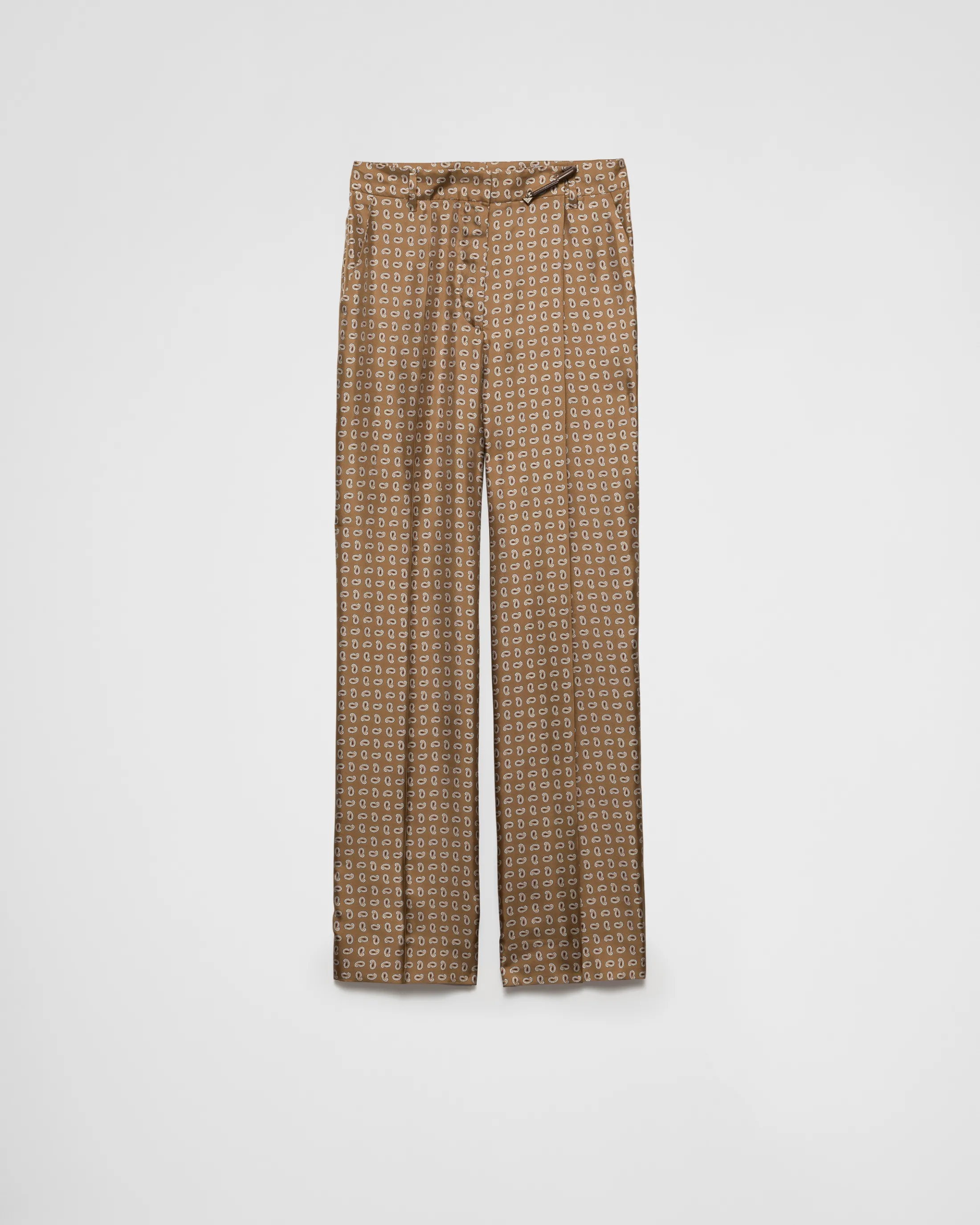 Prada Printed silk twill pants Corkbeige Clearance