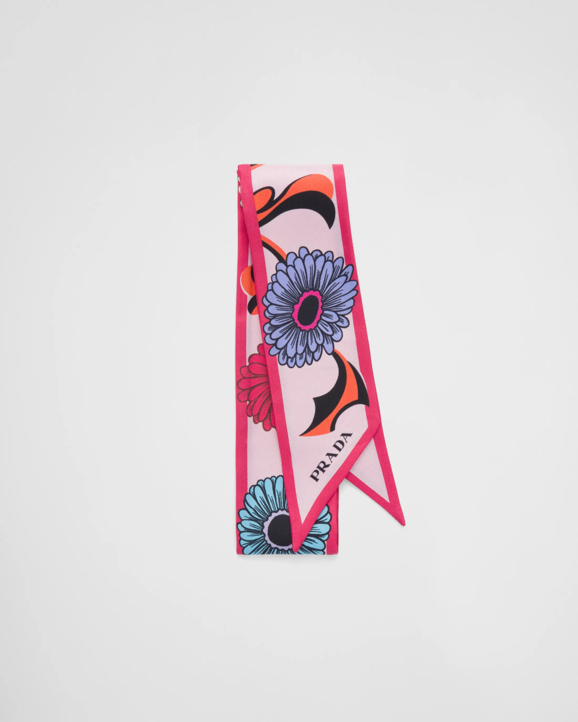 Prada Printed silk twill scarf Alabasterpink Shop