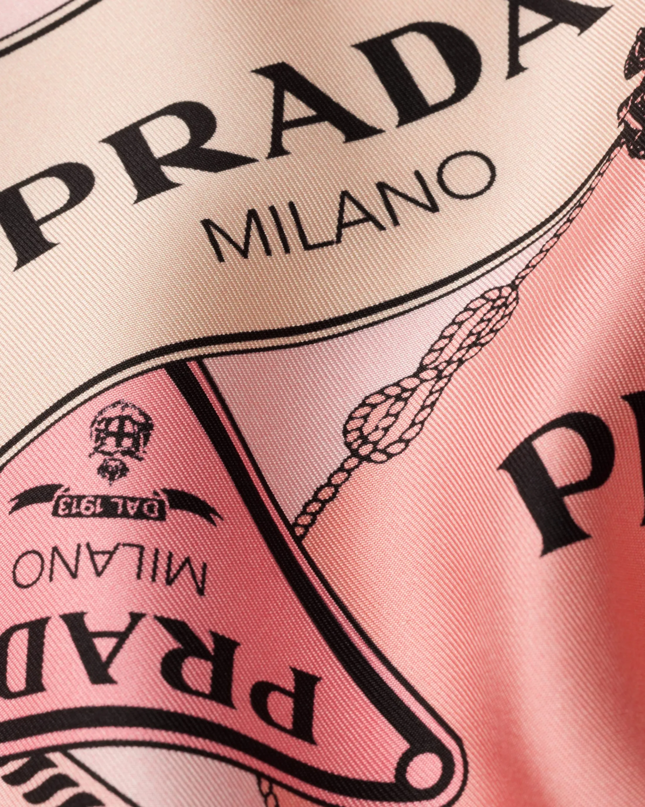 Prada Printed silk twill scarf Pink Shop