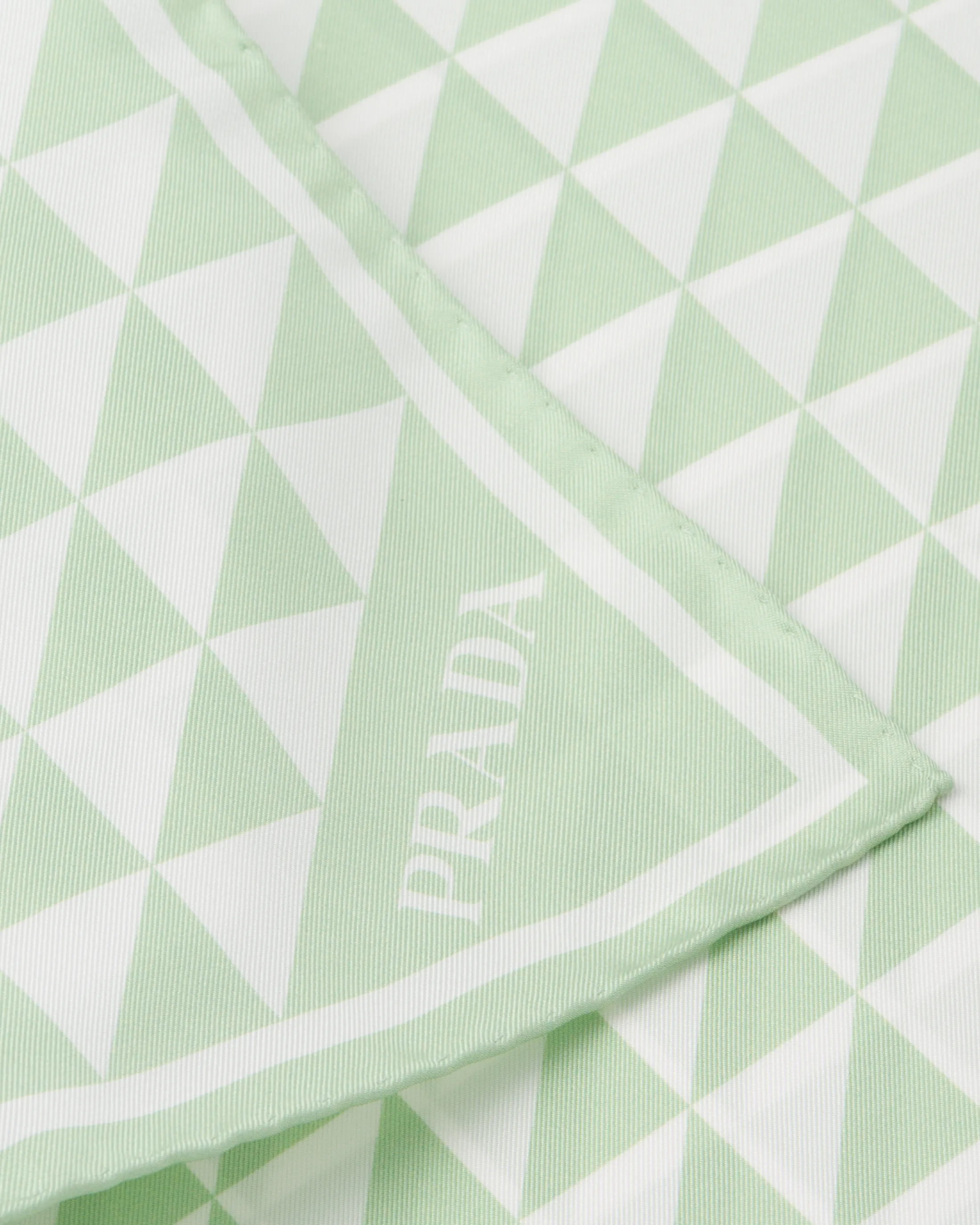 Prada Printed silk twill scarf Aqua/white Discount