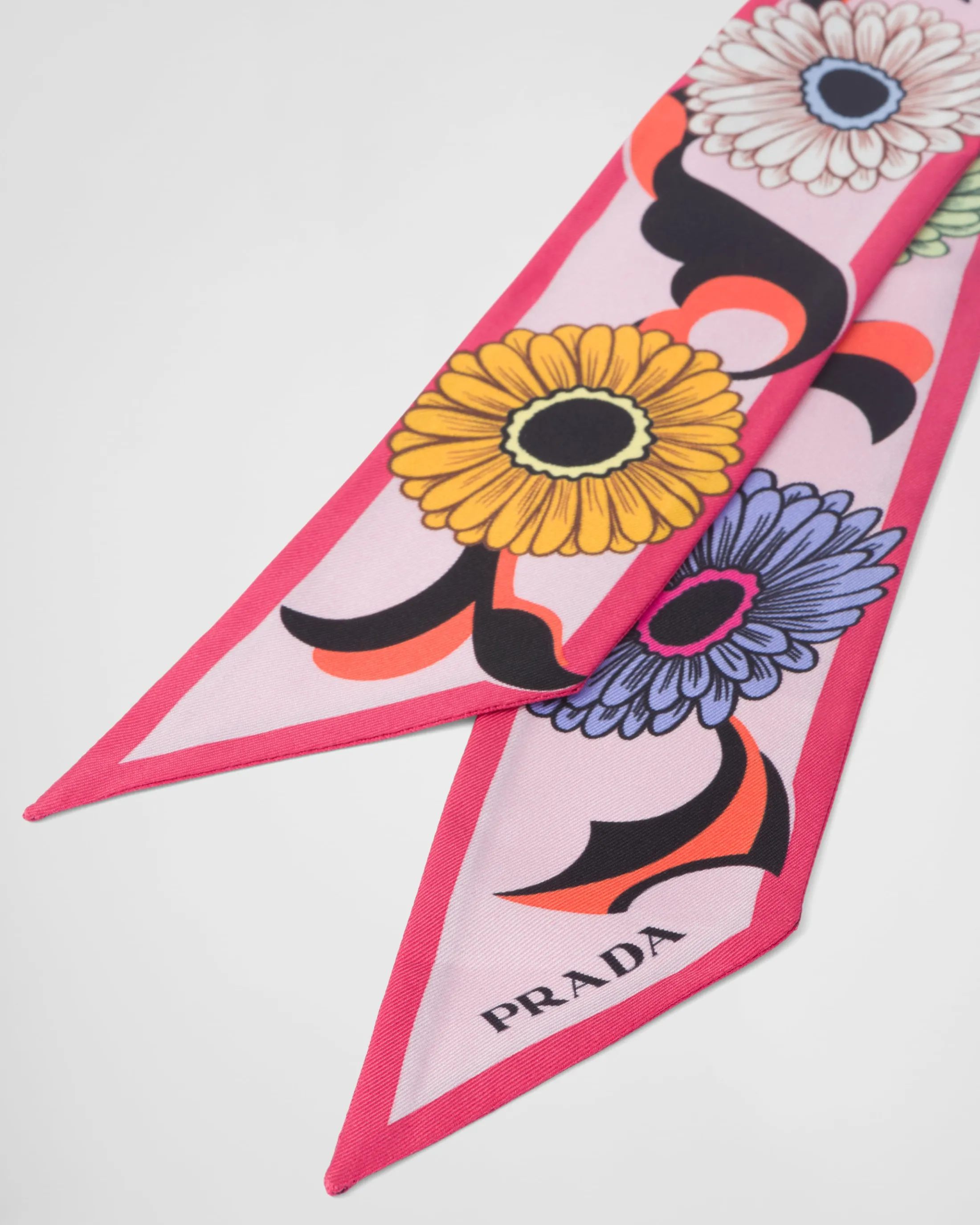 Prada Printed silk twill scarf Alabasterpink Shop