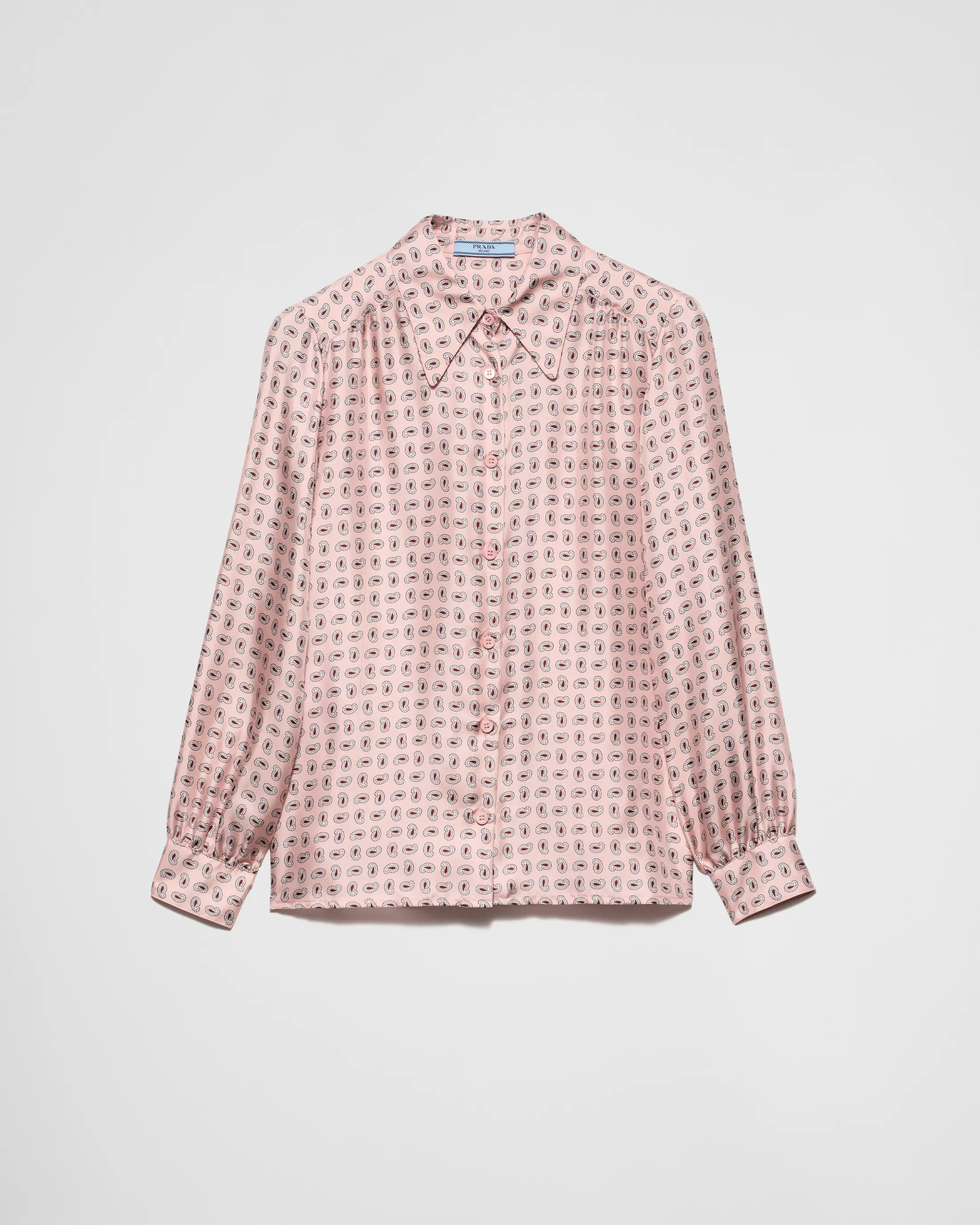 Prada Printed silk twill shirt Alabasterpink Outlet