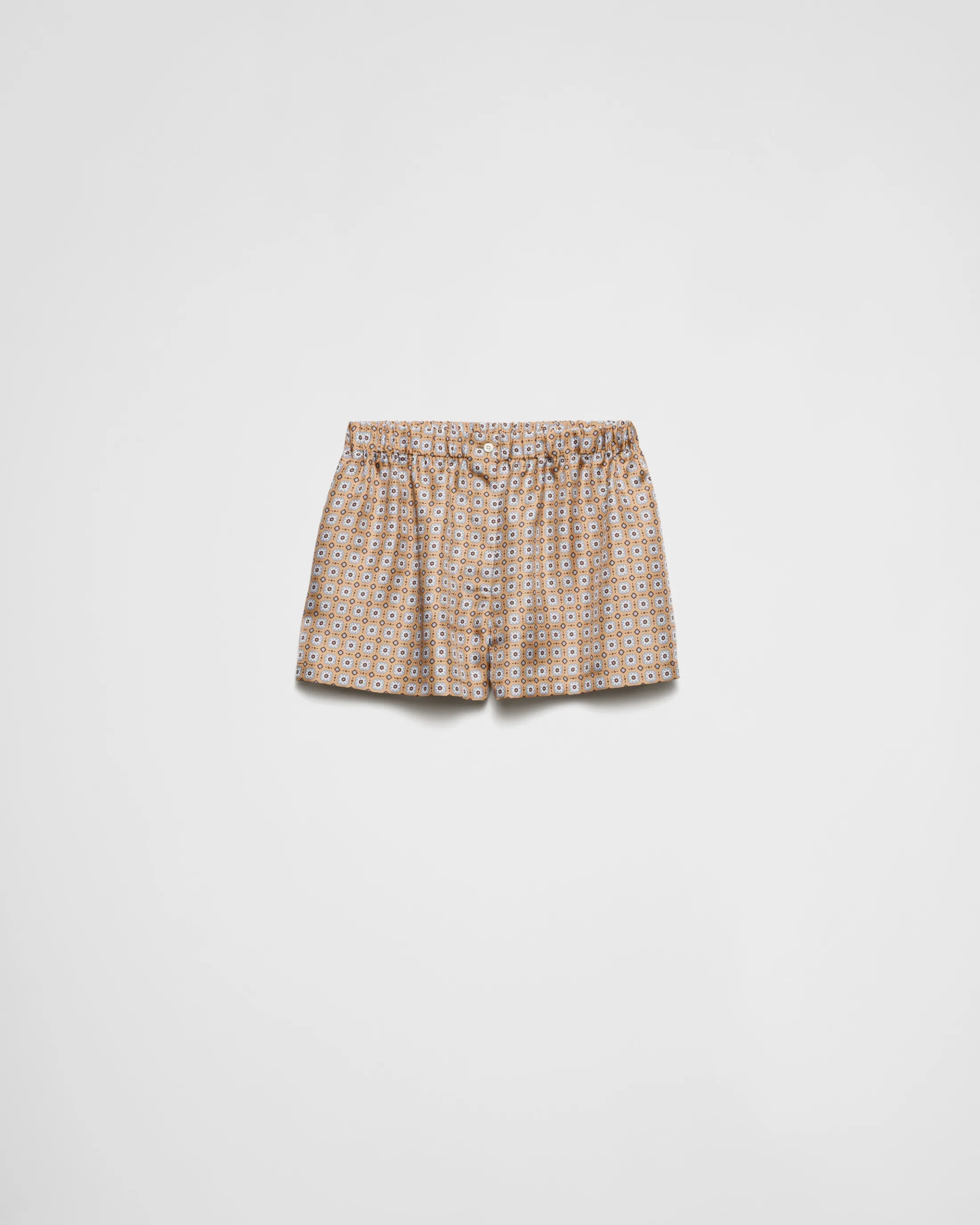 Prada Printed silk twill shorts Camelbrown Clearance