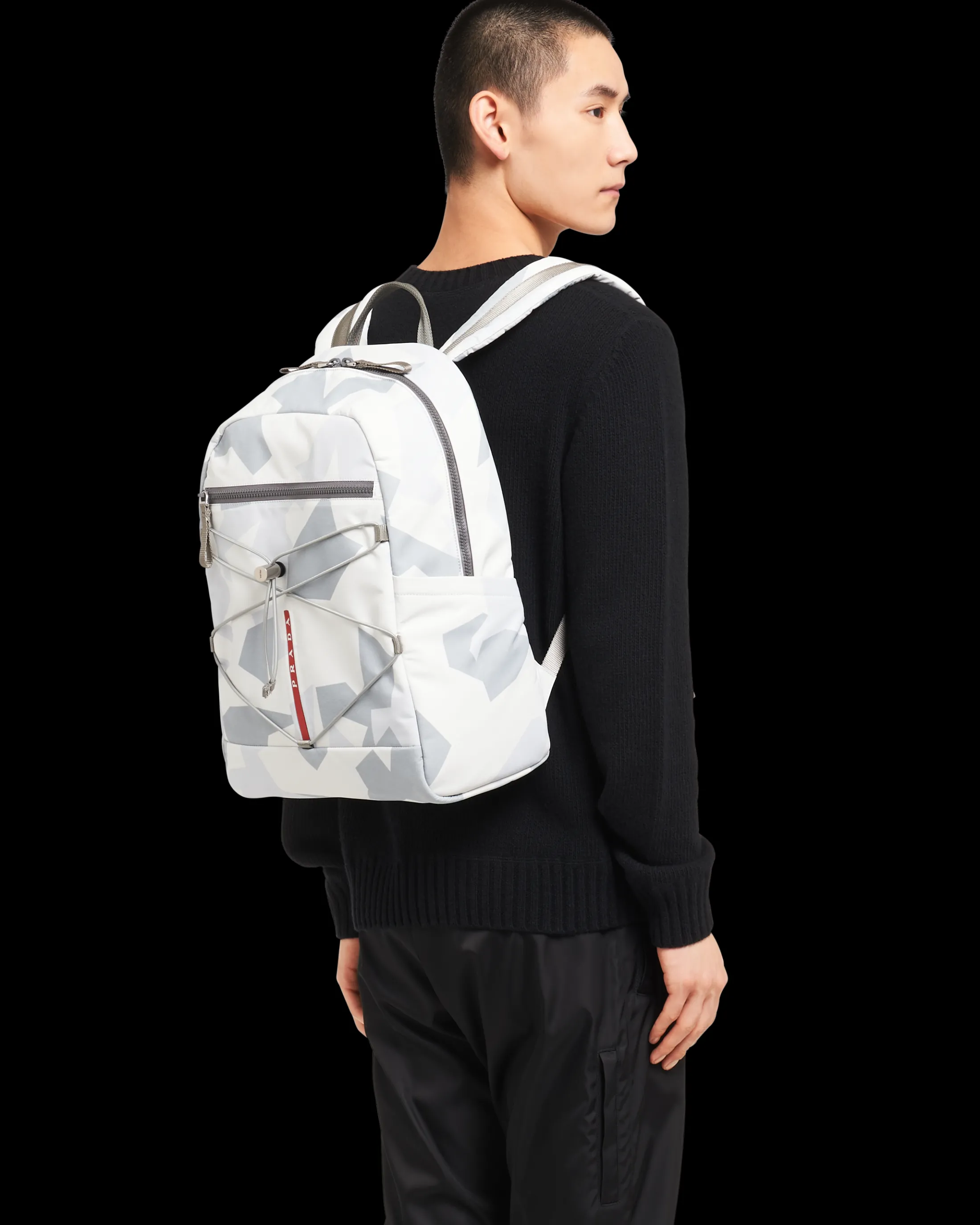 Prada Printed technical fabric backpack Marblegray Store