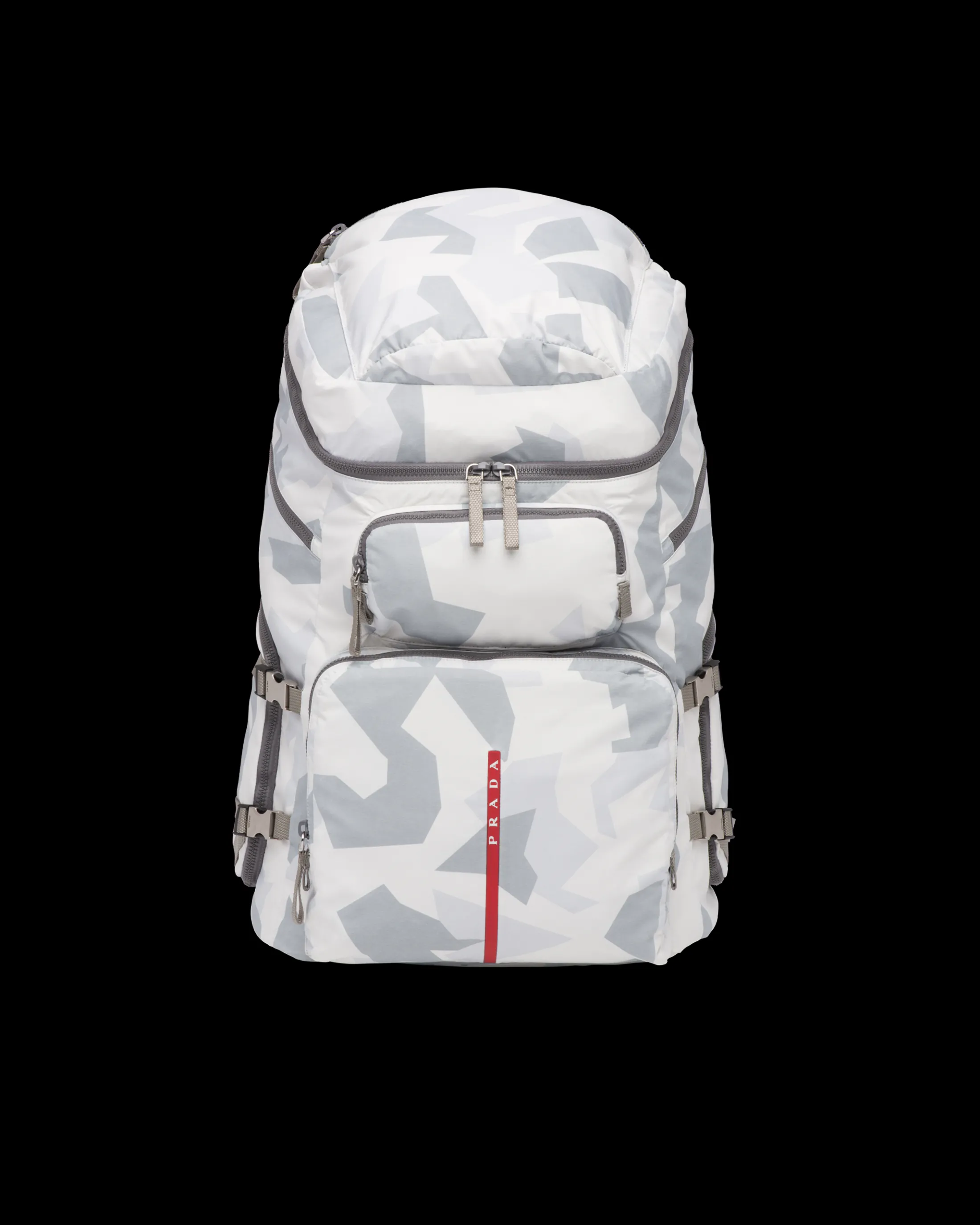 Prada Printed technical fabric ski boot backpack Marblegray Store