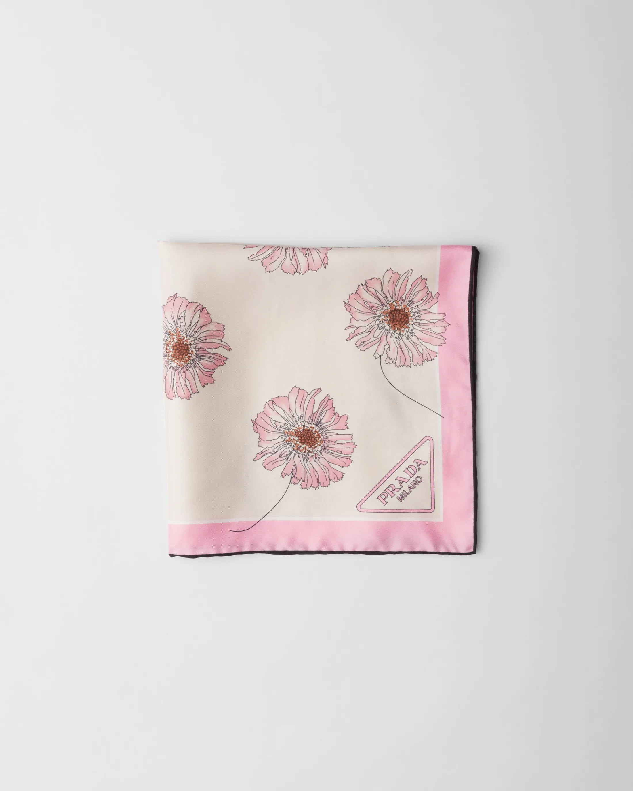 Prada Printed twill scarf Peach/pink Outlet