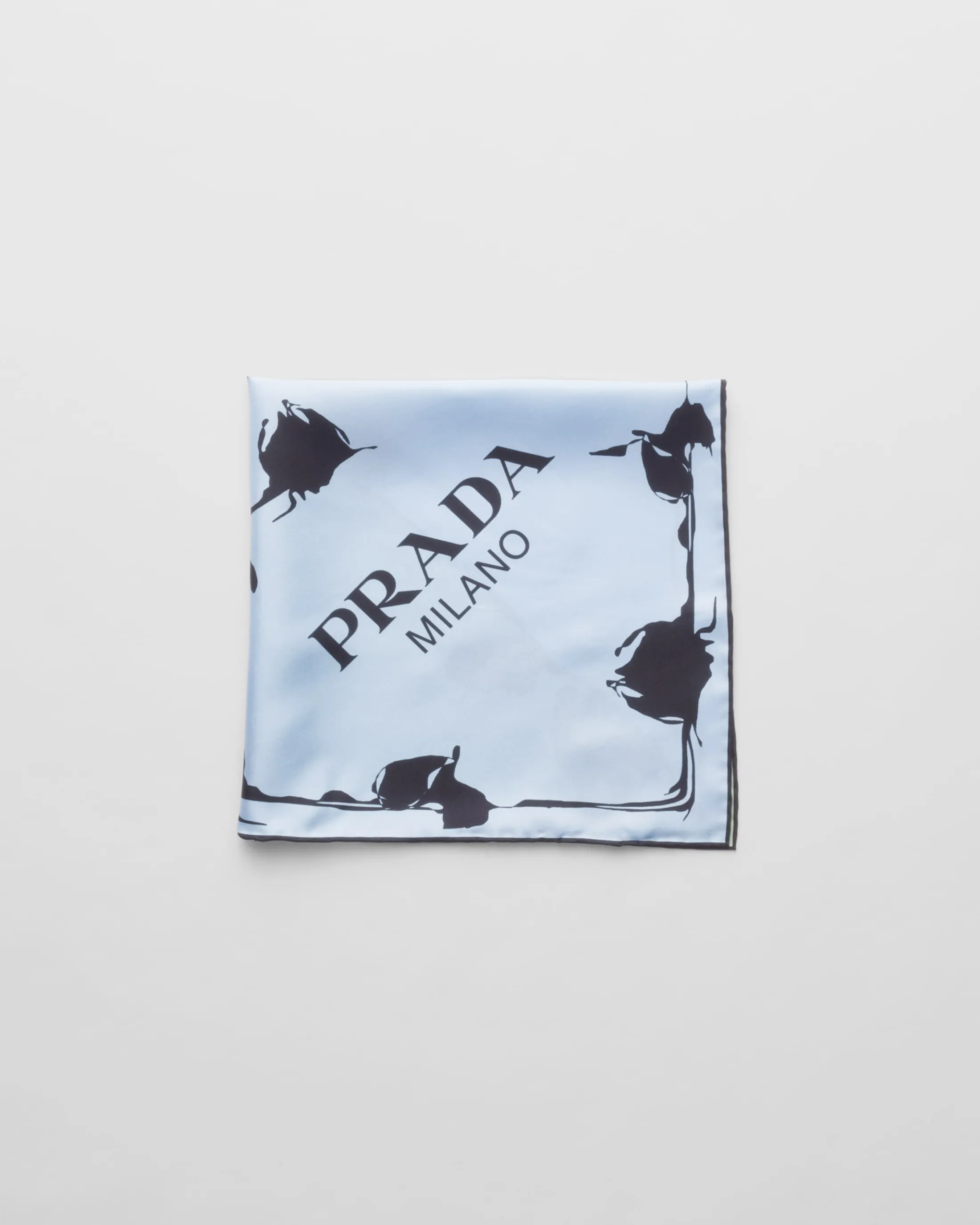 Prada Printed twill scarf Skyblue/aqua Online