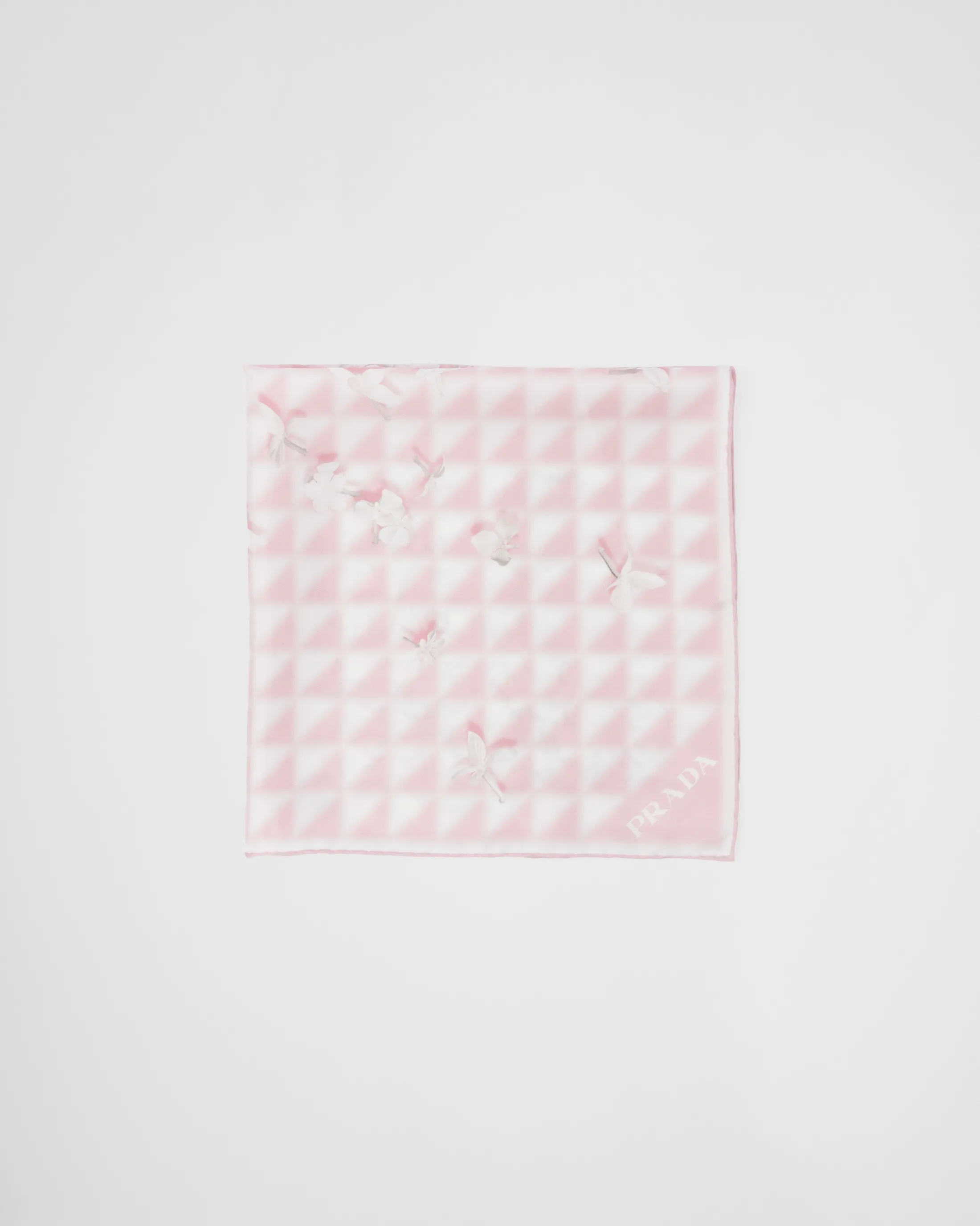 Prada Printed twill scarf Quartz/white Best