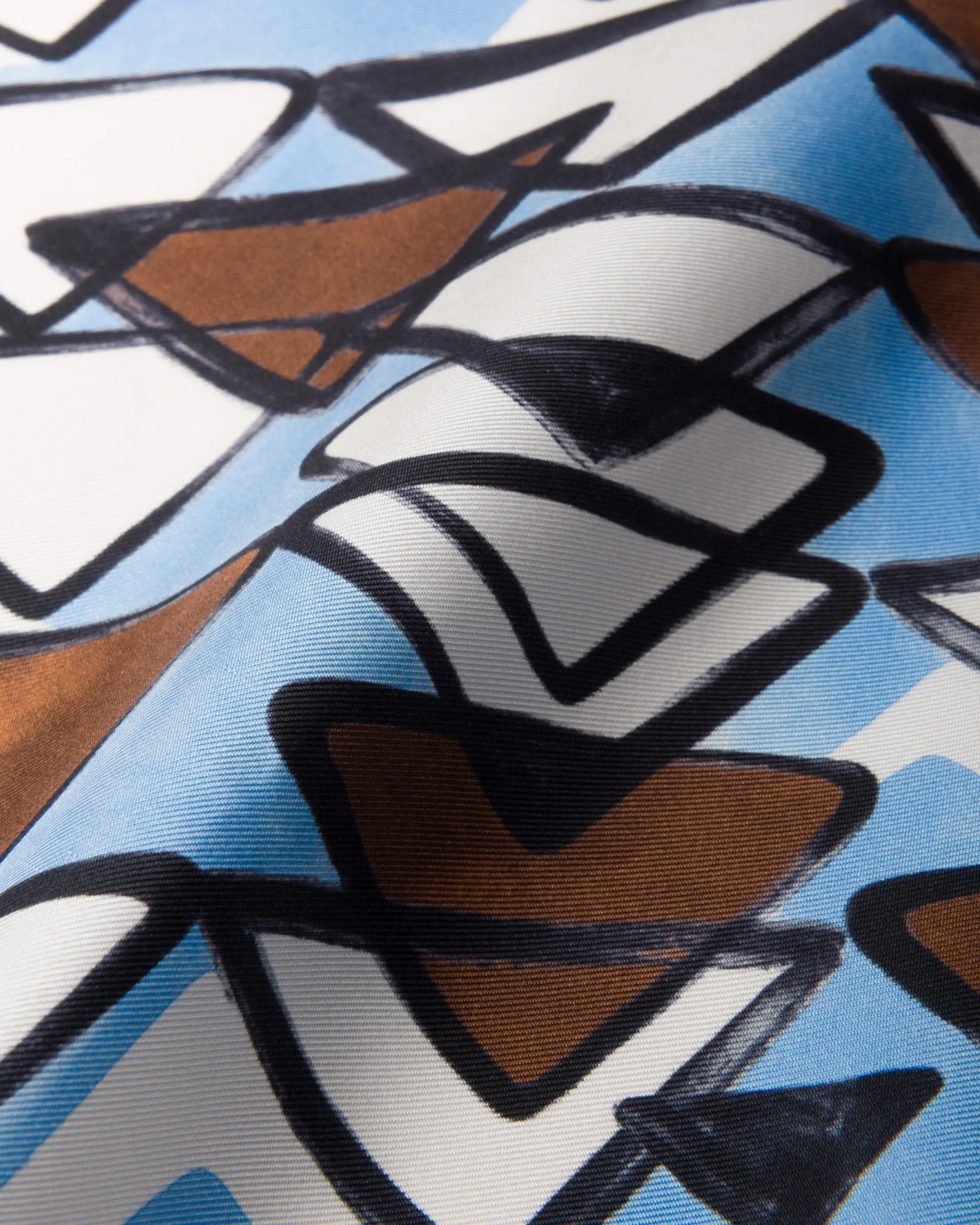 Prada Printed twill scarf Lightblue/tabacco Outlet