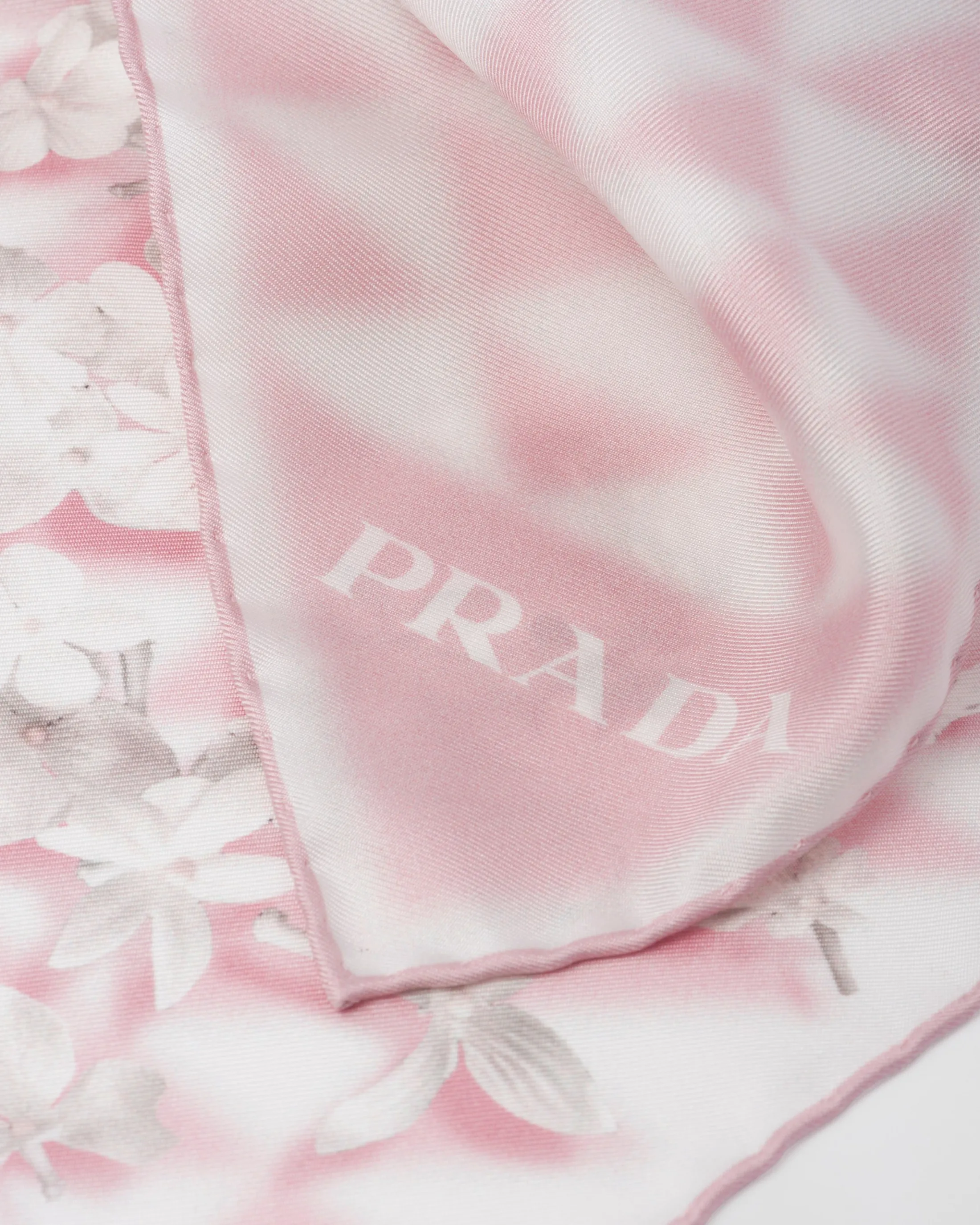 Prada Printed twill scarf Quartz/white Best