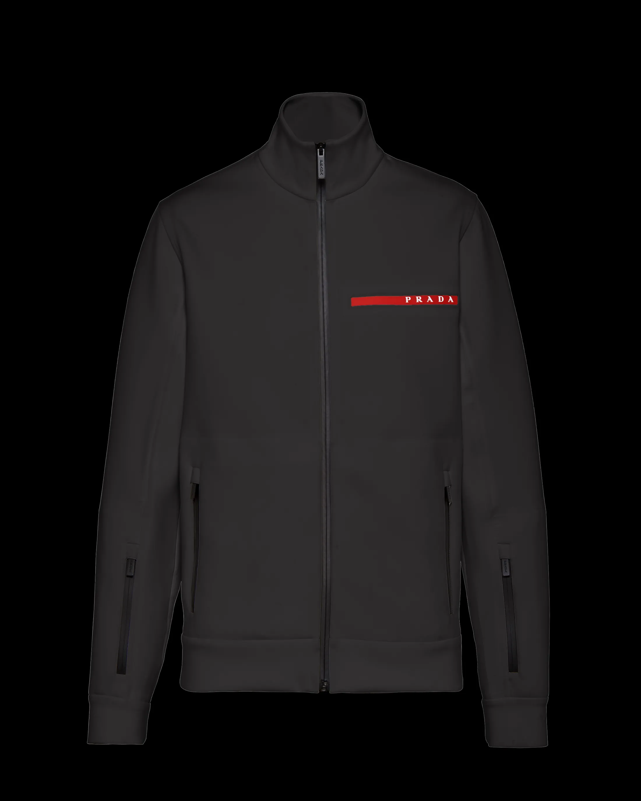 Prada Recycled Double Technical Jersey sweatshirt jacket Black Sale