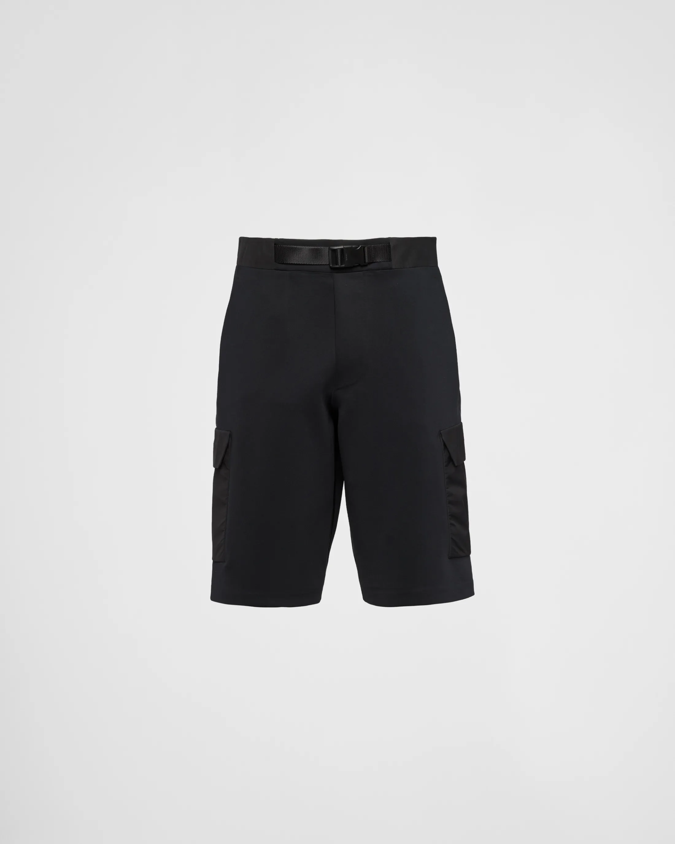 Prada Recycled technical jersey Bermudas Black Best Sale