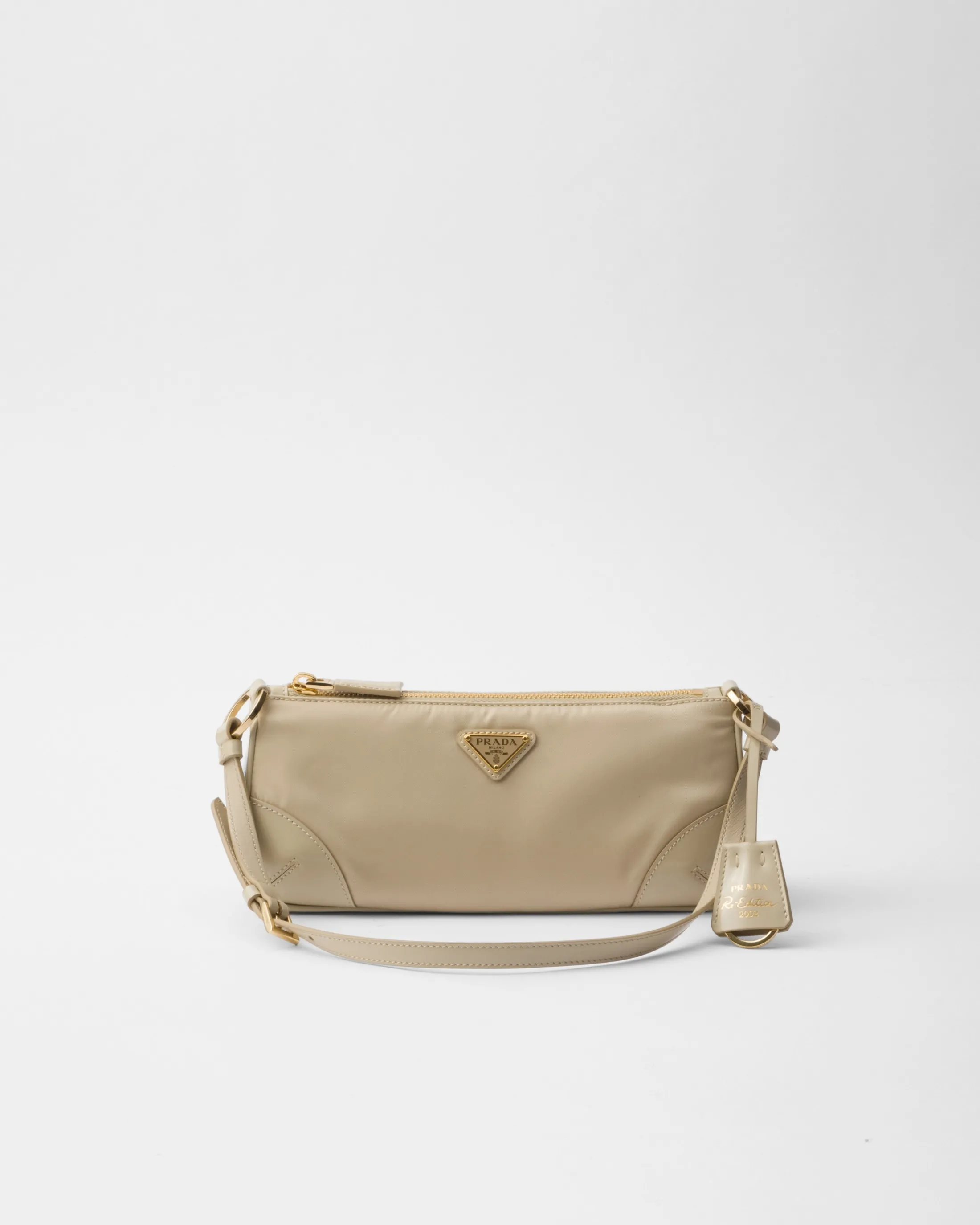 Prada Re-Edition 2002 Re-Nylon and brushed leather shoulder bag Desertbeige Sale