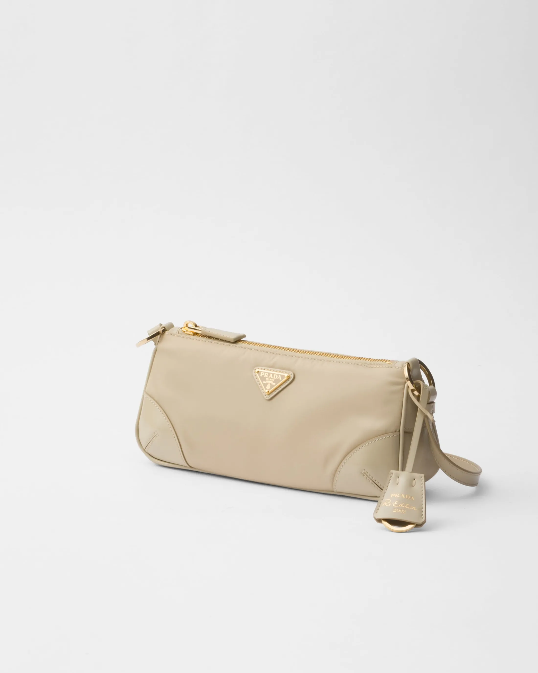 Prada Re-Edition 2002 Re-Nylon and brushed leather shoulder bag Desertbeige Sale