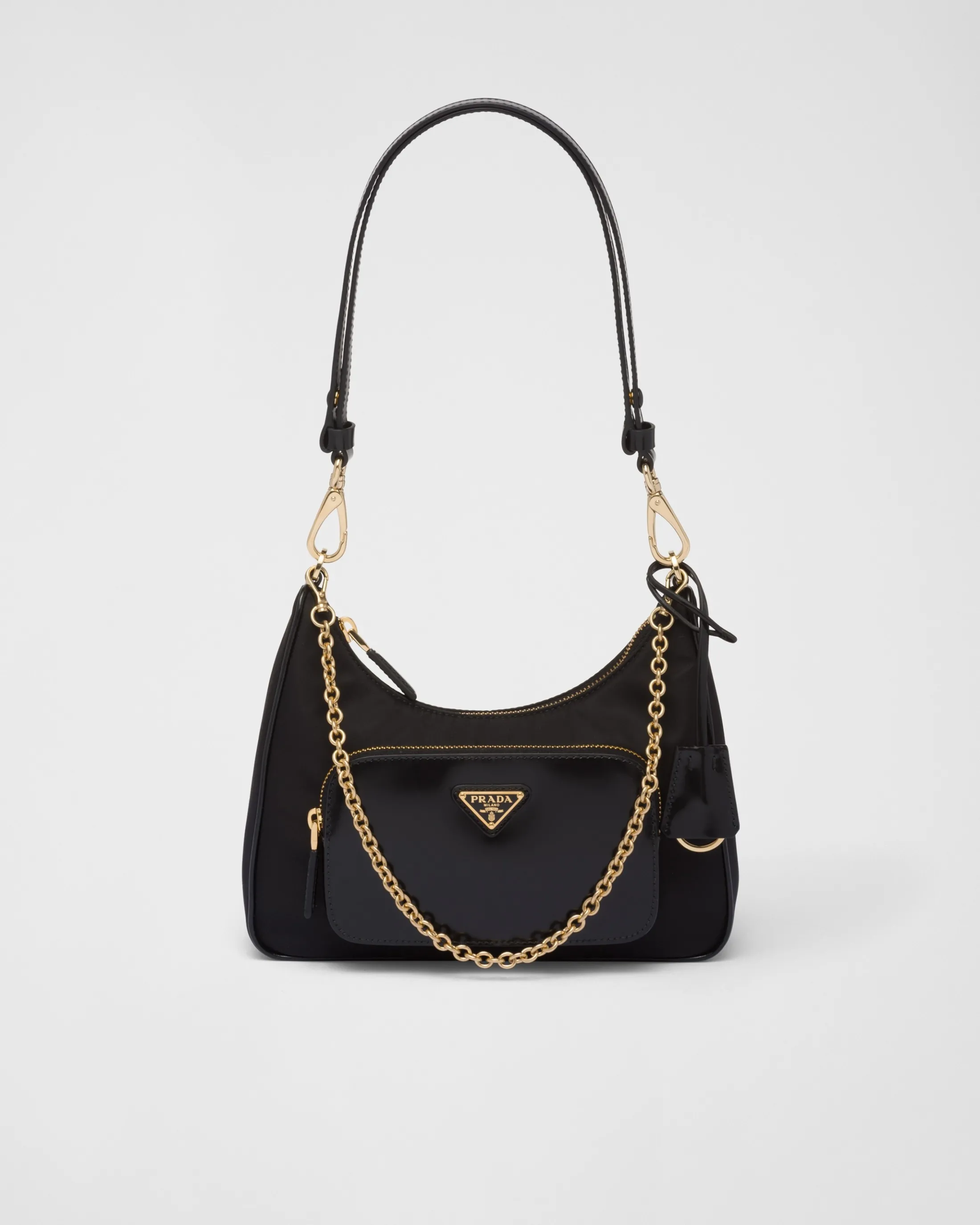 Prada Re-Nylon and brushed leather mini-bag Black Best