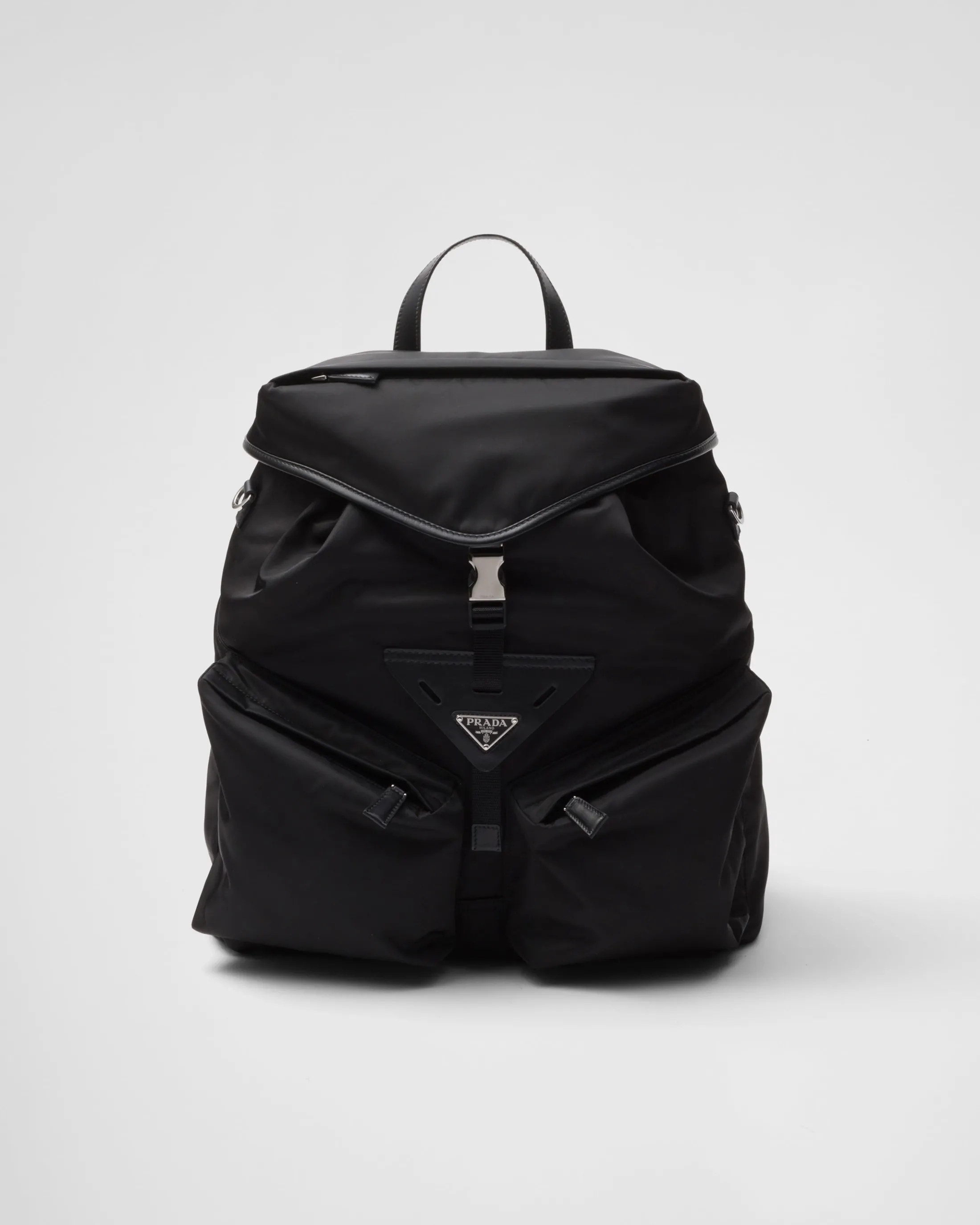 Prada Re-Nylon and leather backpack Black Best Sale