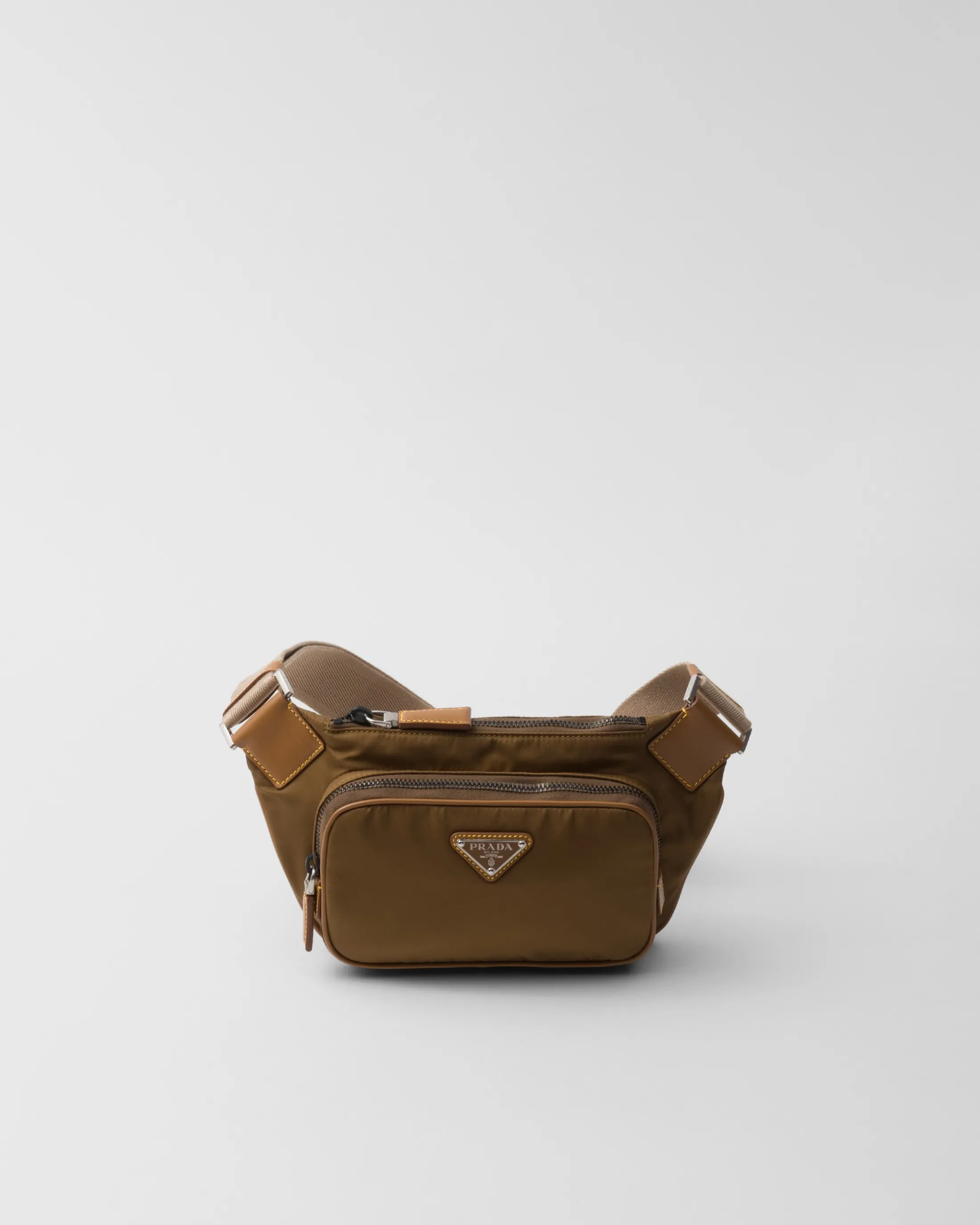 Prada Re-Nylon and leather belt bag Corkbeige Discount